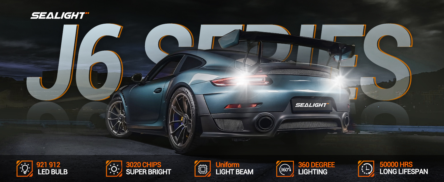 SEALIGHT 912 921 T15 906 904 916 W16W Super Bright 360° LED Bulbs Reverse Light