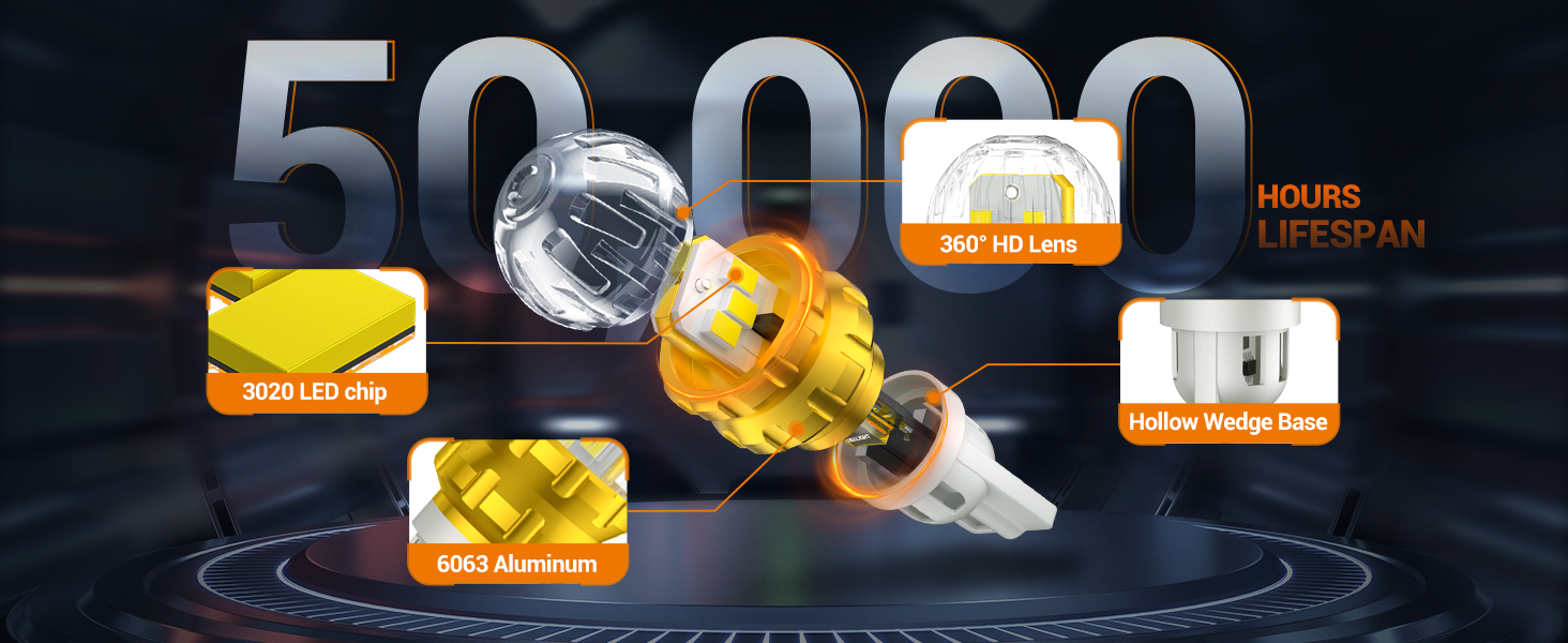 SEALIGHT 912 921 LED Bulb Backup Reverse Light, T15 906 904 916 W16W Super Bright 360° LED Bulbs