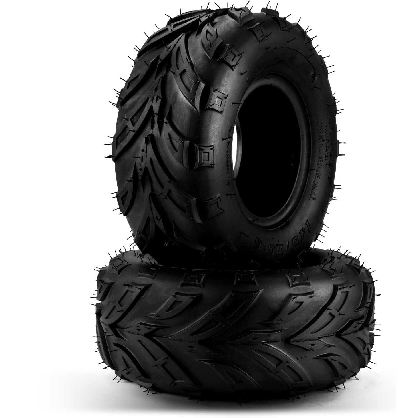 PHILTOP 145/70-6 ATV UTV Go Cart Tires, 4-Ply Super Mud All-Terrain Off-Road Tires,Set of 2
