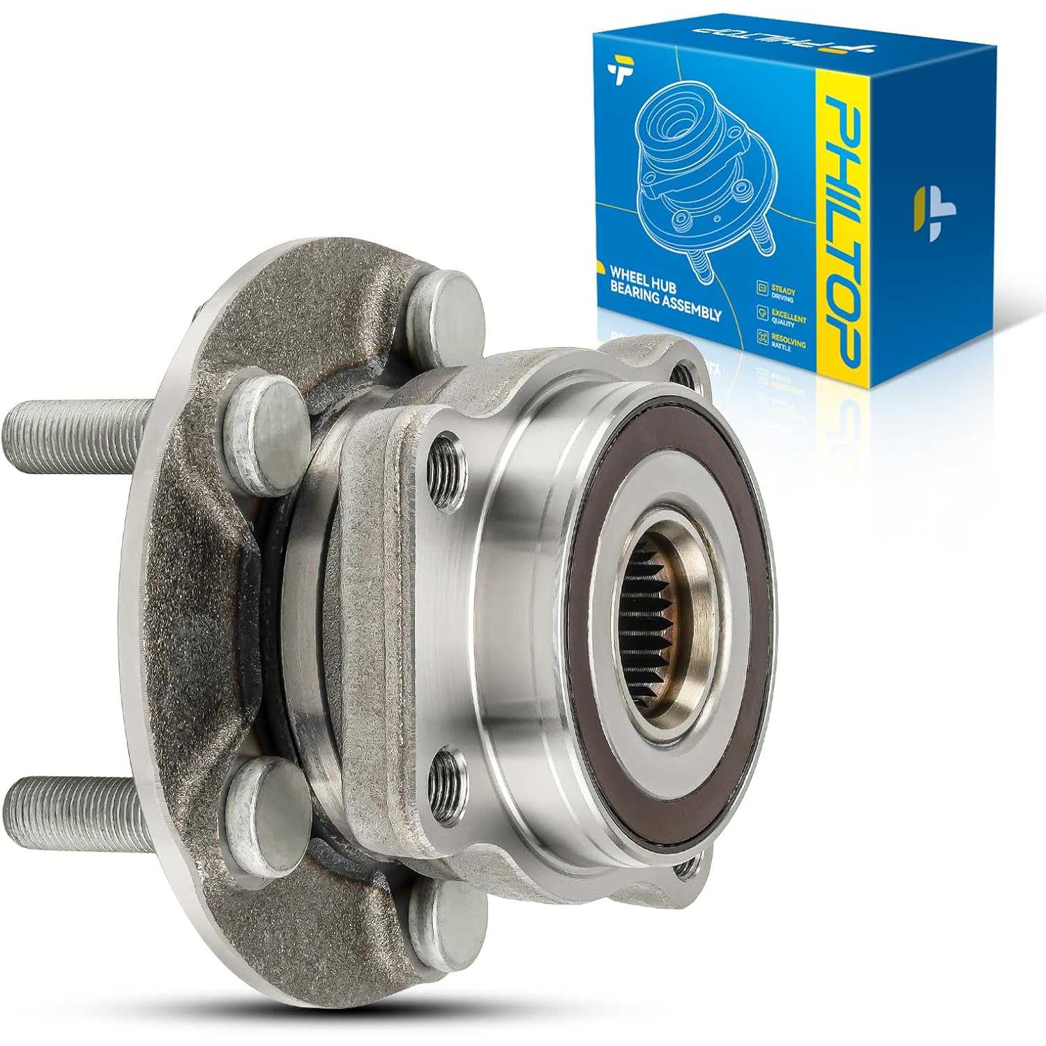 PHILTOP Front 513303 Wheel Hub Bearing Assembly for 2009-2014 Subaru Forester, 2008-2014 Subaru Impreza, 2013-2014 Subaru XV Cro