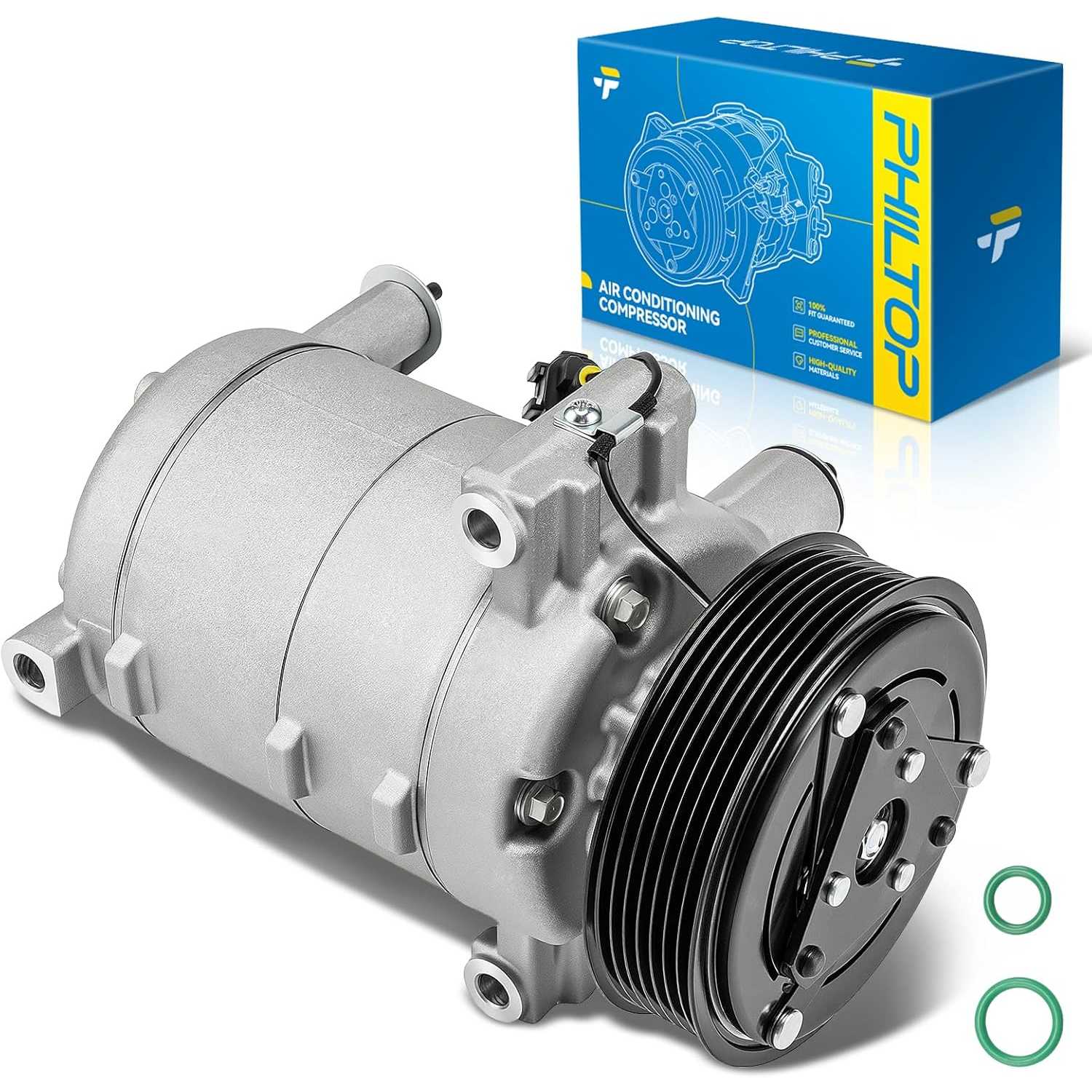 PHILTOP 58885 Air Conditioner AC Compressor with Clutch for Nissan Frontier 2018-2019, 2005-2017 4.0L,Xterra 2005-2015