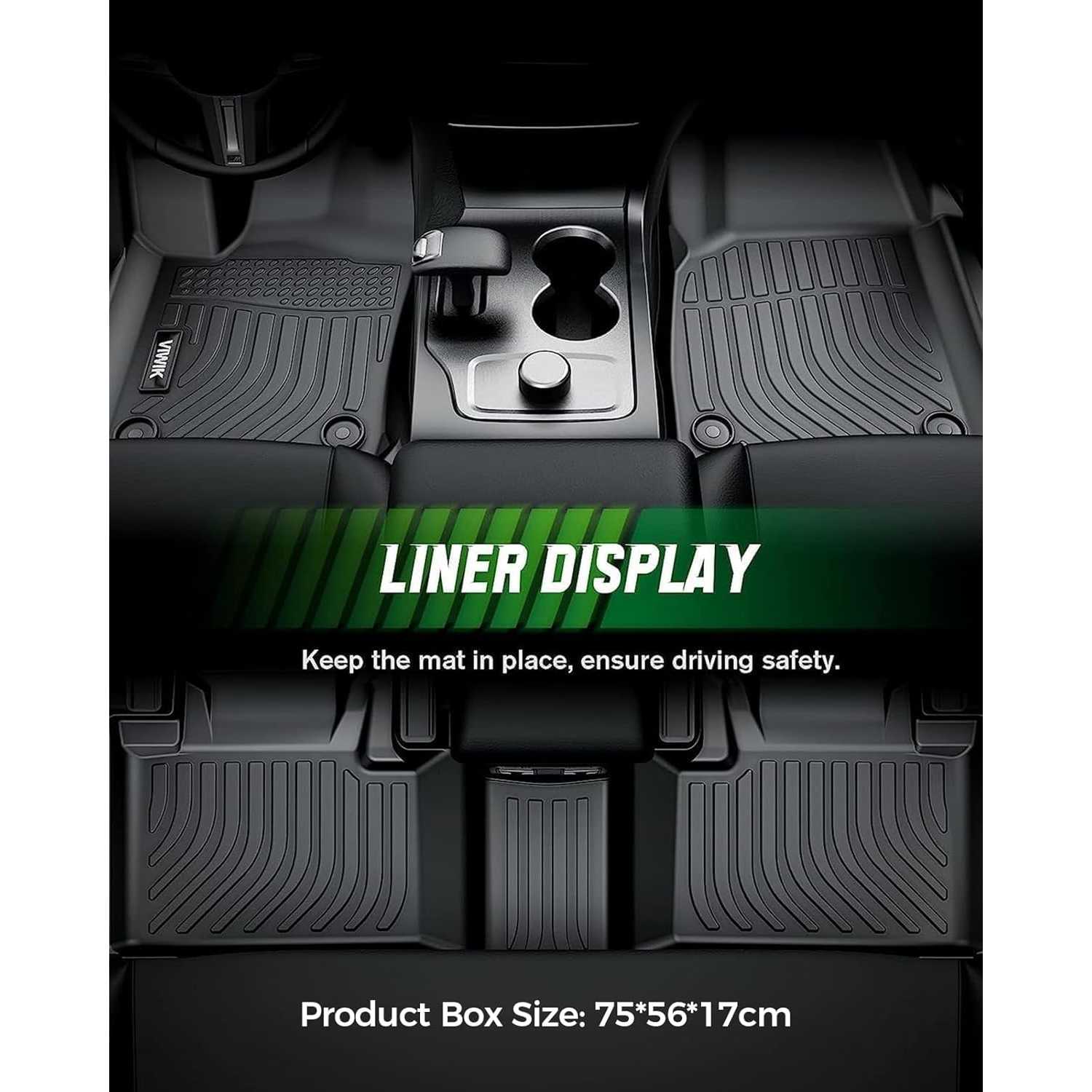 ViWiK® All Weather Custom Truck Floor Mats Best TPE Vehicle Floor Liner for 2025 Subaru Impreza SUV Automotive Front & Rear Mats 1