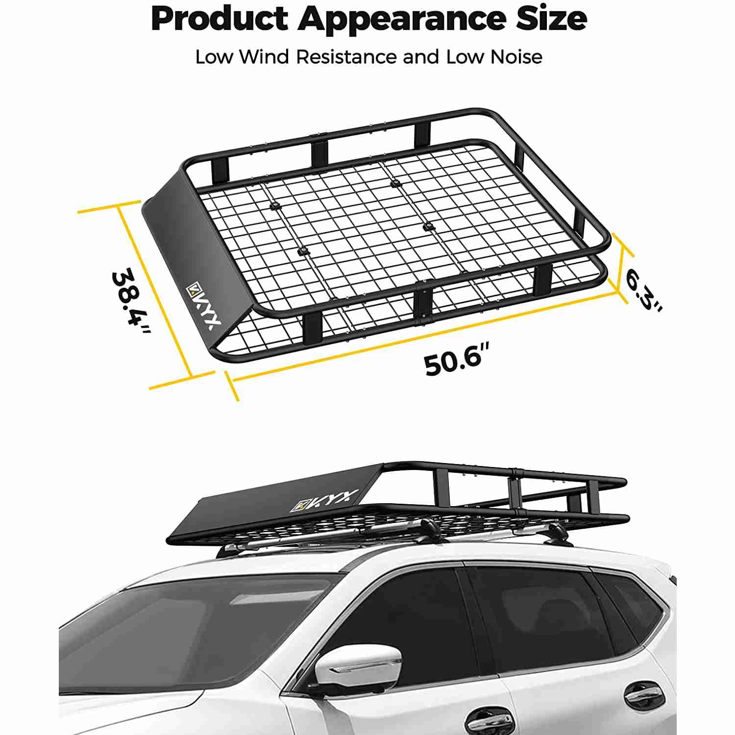 Suncent® Universal 50.6"x38.4"x6.3" Roof Rack Cargo Basket Carrier 6