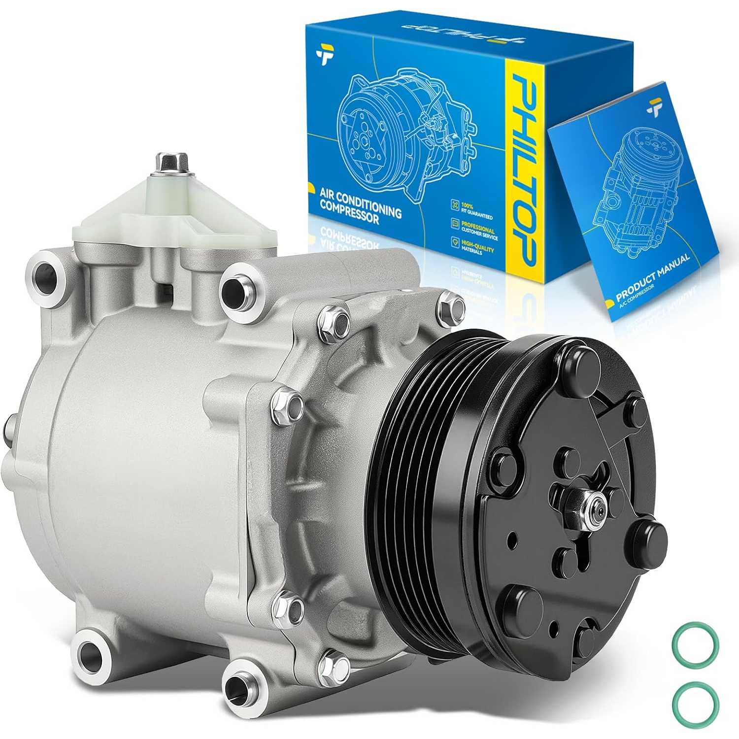 PHILTOP 638745 Air Conditioner AC Compressor with Clutch for Ford Five Hundred 2005-2007,Freestyle 2005-2007, Mercury Montego 20