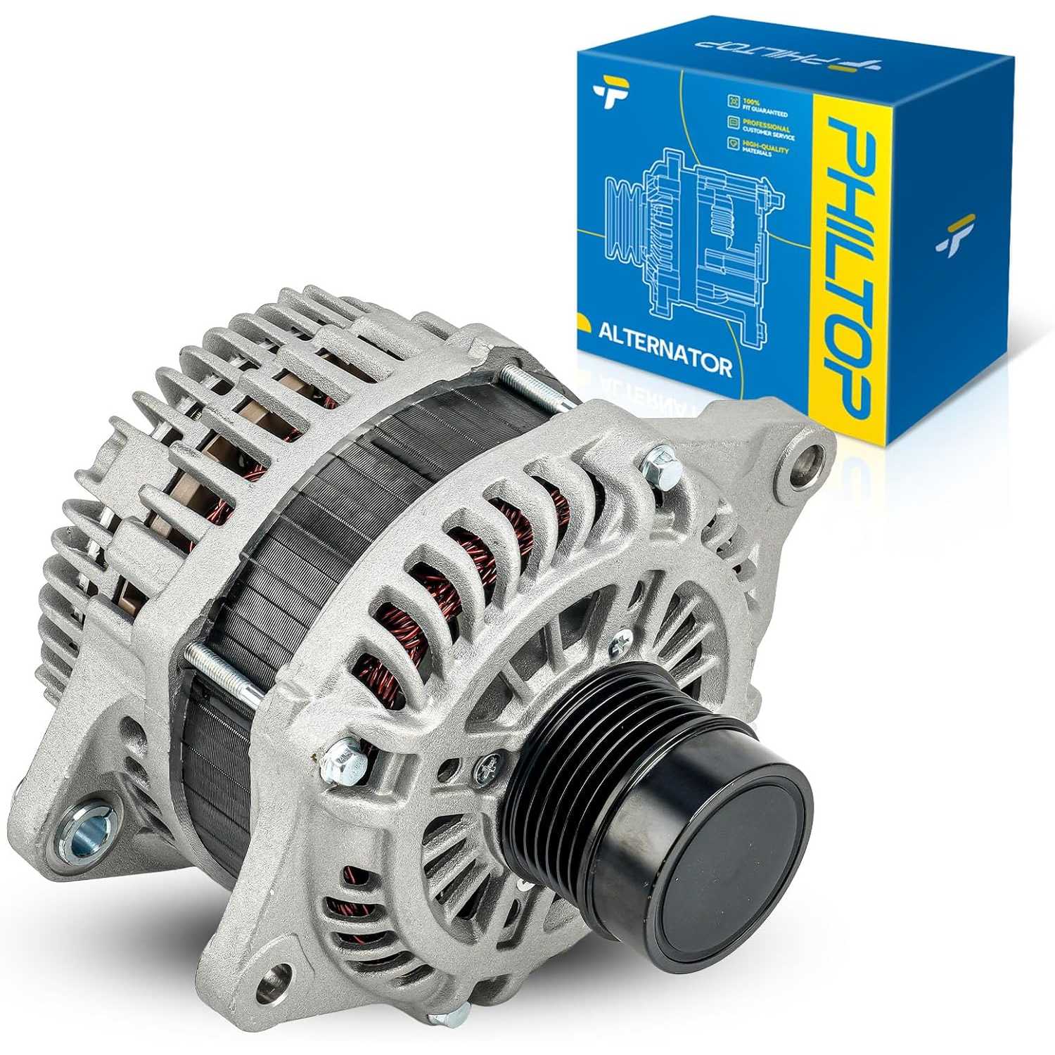PHILTOP 140A New Alternator Compatible with Jeep, Dodge, Patriot 2007-2017, Compass 2007-2017, Avenger 2008-2014, 200 2011-2014,