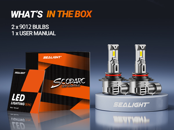 SEALIGHT 9012 Fog Lights Bulb - 30000LM, 6500K Cool White, Plug & Play, Pack Of 2 - View #4