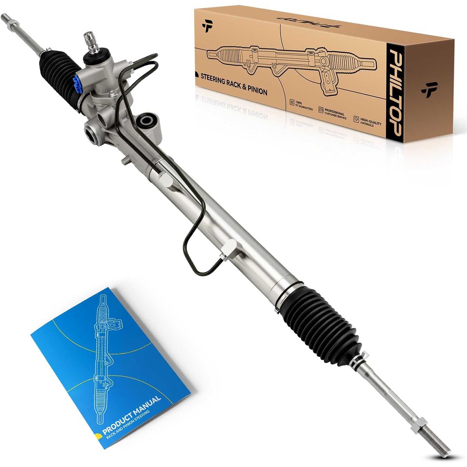 PHILTOP Power Steering Rack and Pinion Assembly Compatible with Toyota 1995-1997 Tacoma 2.4L 2.7L 3.4L RWD Replace 26-1698