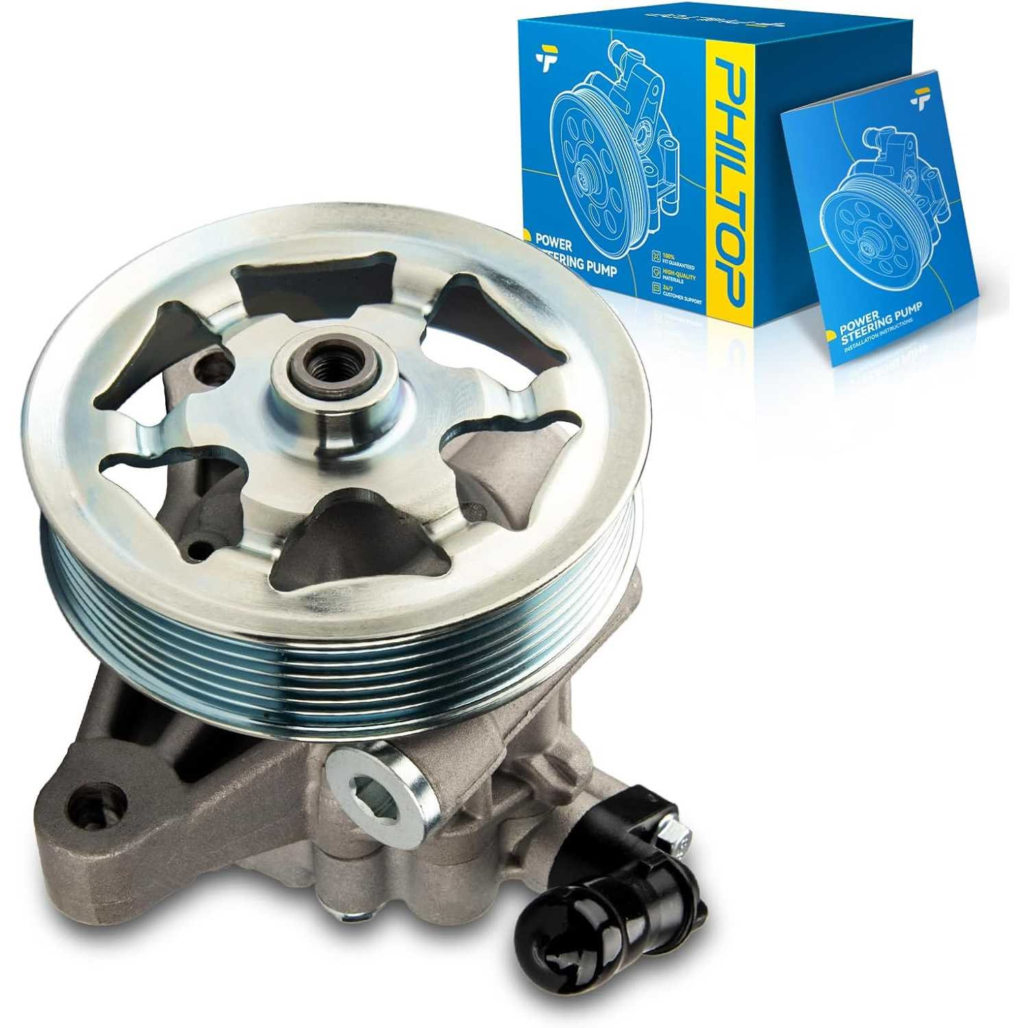 PHILTOP Power Steering Pump 21-5495 with Pulley, for 2008-2012 Accord 2.4L, OE# 56100R40305、56100R40A02、56100R40A03、56100R40325