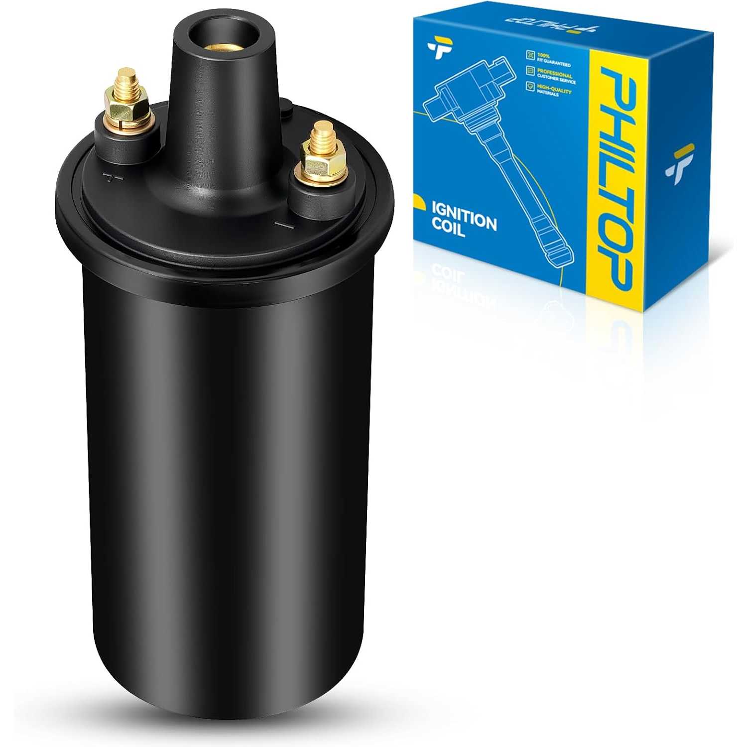 PHILTOP UC16 Ignition Coil Packs Fits for Dodge 1981-1993 D150, 1990-1993 Dakota 3.9L, 1980-1993 W150, 1987-1989 Dakota, 1981-19
