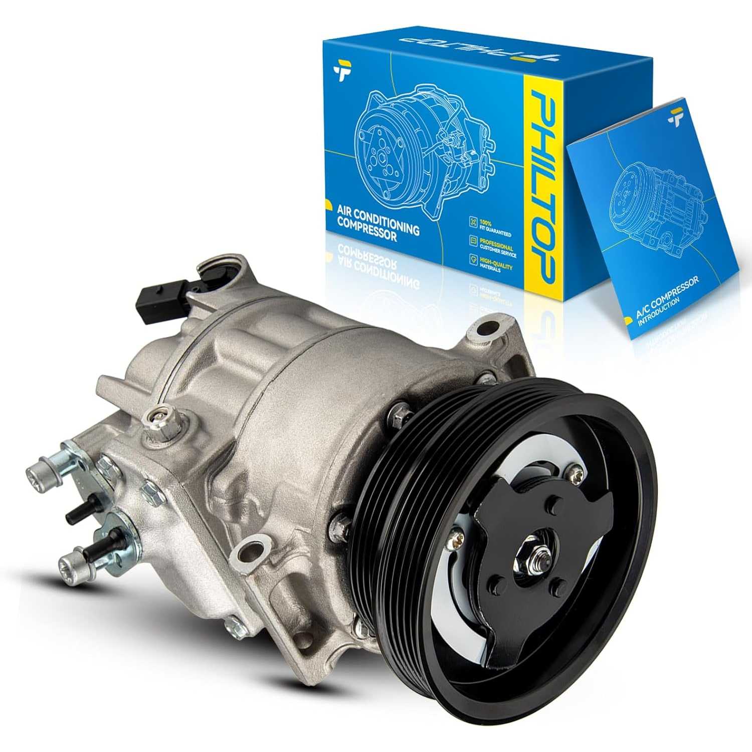 PHILTOP 198567 Air Conditioning Compressor for Beetle 2006-2010,2.5L, Beetle 2012-2014 2.5L, Golf 2010-2014 2.5L,2.0L, J-e-t-a 2