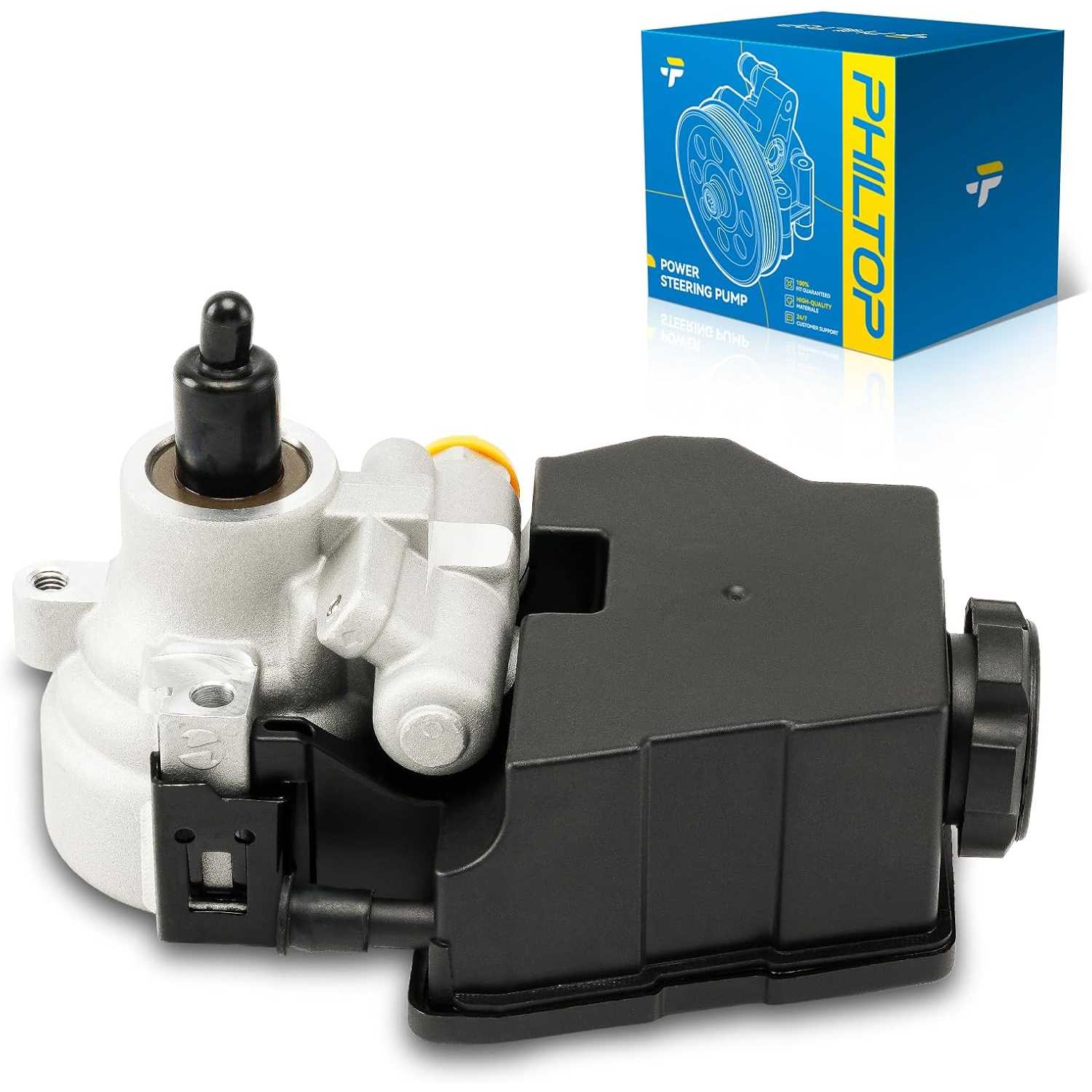 PHILTOP 9669849 Power Steering Pump with Reservoir, Fit for 1998-2002 Camaro 5.7L, 1998-2002 Firebird 5.7L, Replace OE 12285, 12