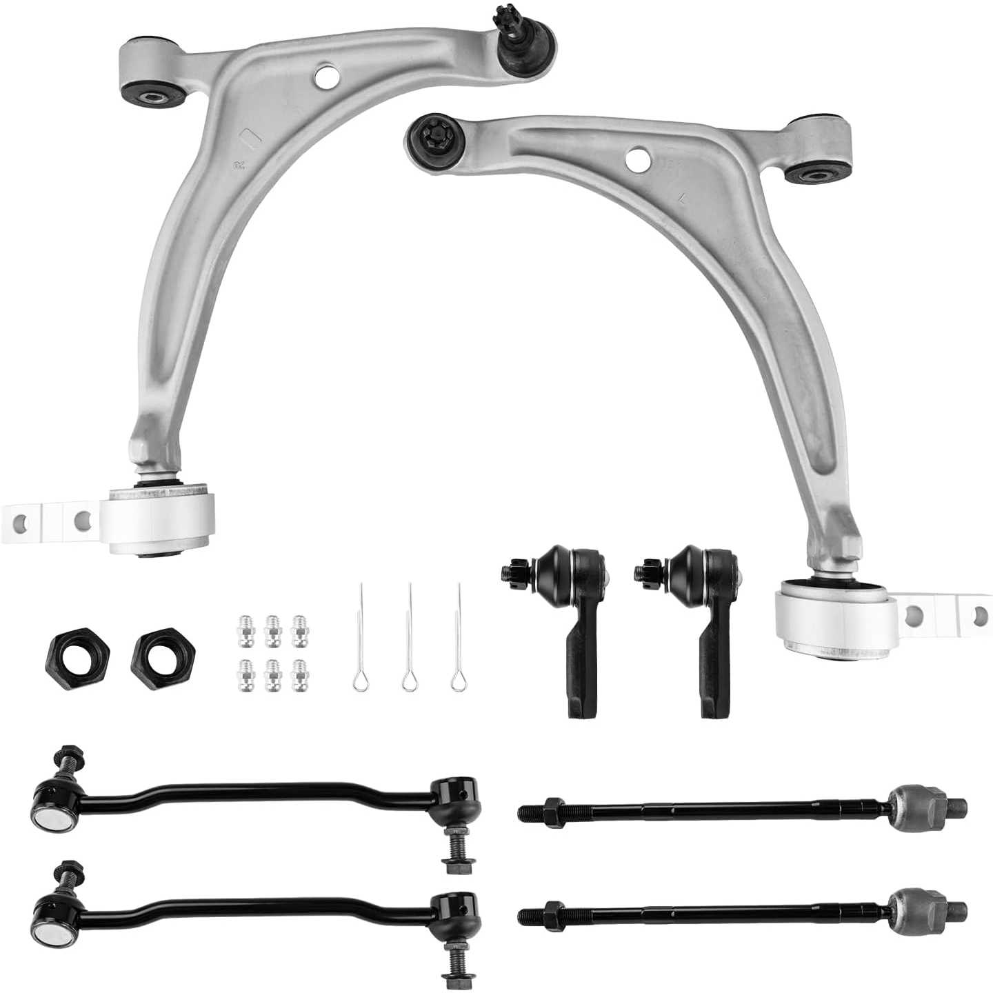 PHILTOP Front Suspension Kit Control Arm with Ball Joint Sway Bar Stabilizer Link Tie Rod Compatible with 2002-2006 Altima 2004-