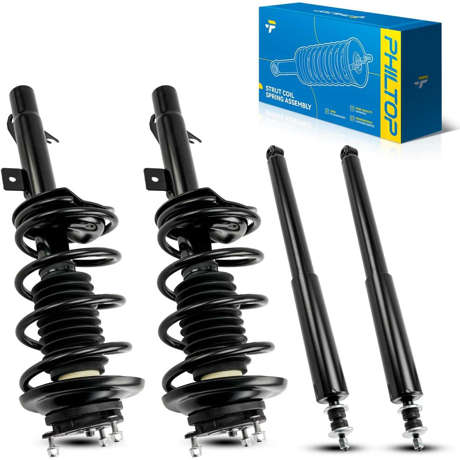 ‌PHILTOP Front Rear Struts Set for 2002-2004 Focus ZX3, ZX5 2000