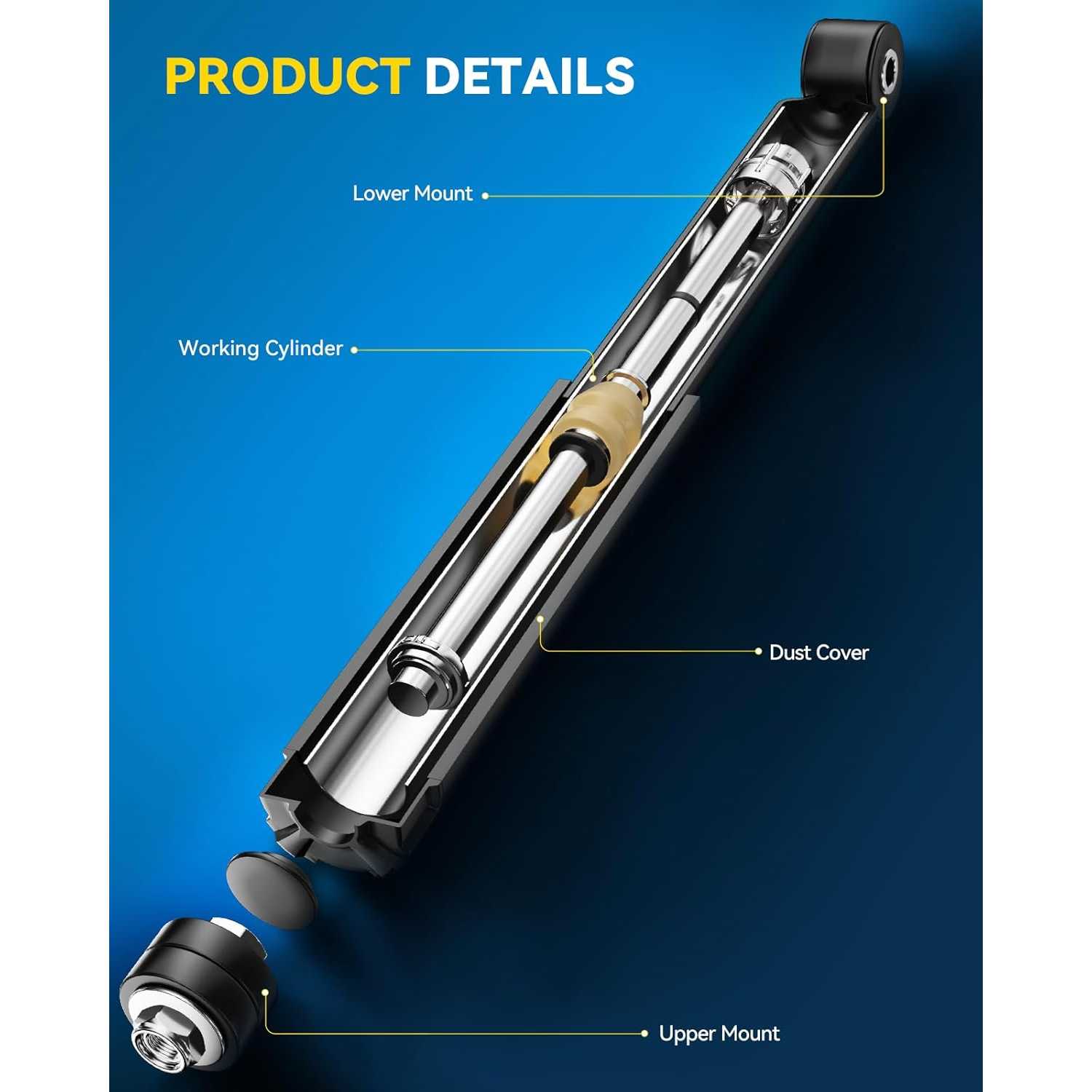 ‌PHILTOP Front Rear Struts Set for 2002-2004 Focus ZX3, ZX5 2000