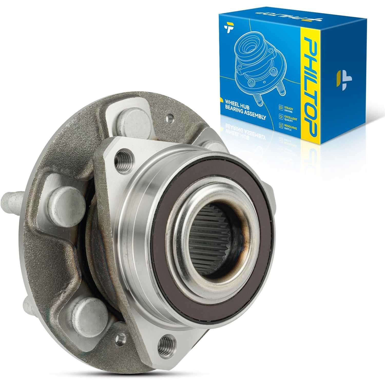 PHILTOP 512593 FWD 4WD Front Wheel Hub Assembly Fit for Chevrolet Traverse 2018-2022, GMC Acadia 2017-2022, Cadillac XT5 2017-20