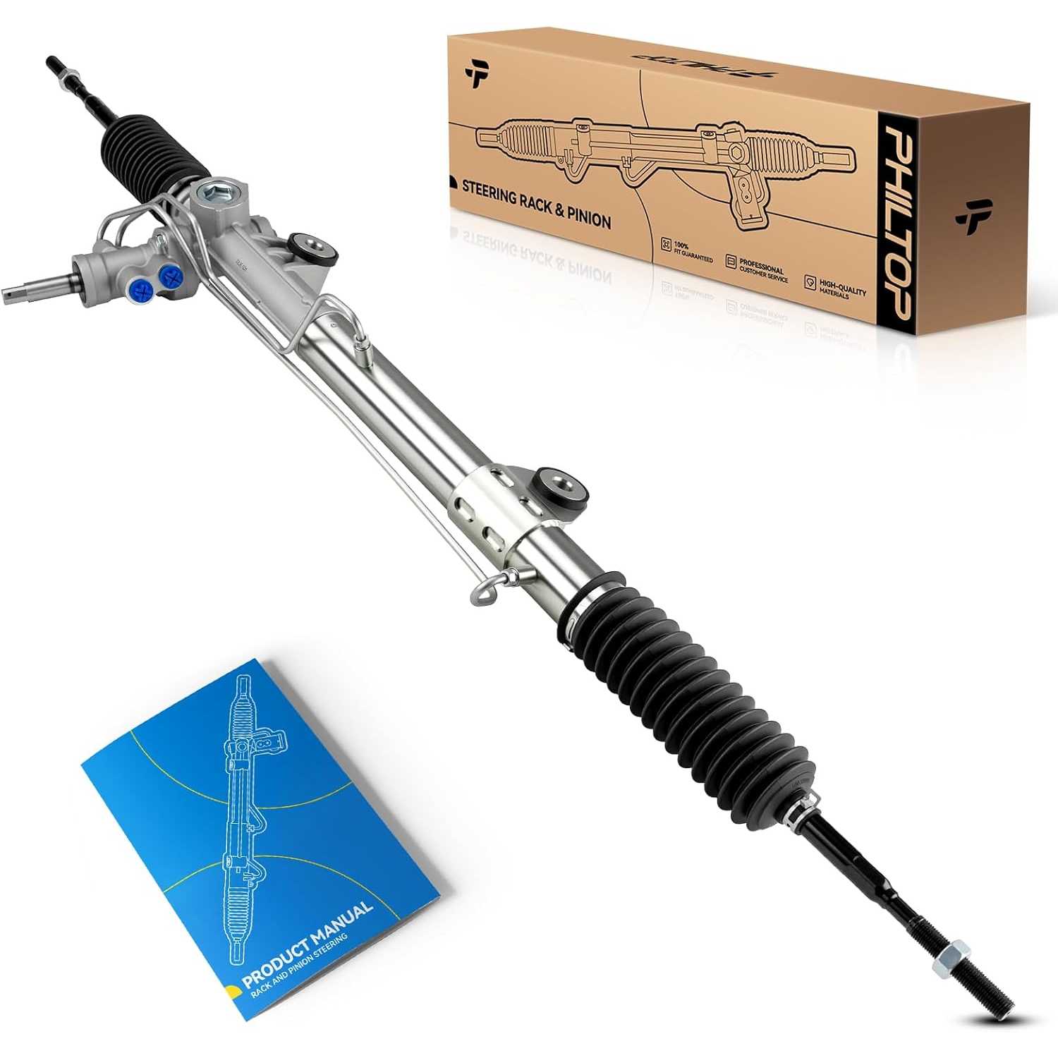 PHILTOP Hydraulic Power Steering Rack and Pinion Assembly Direct Fit 2005-2010 Dakota, 2006-2009 Raider Replace No.26-2143