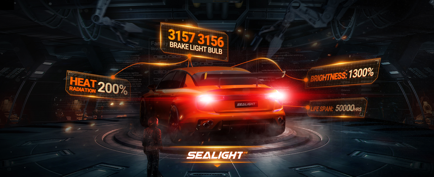 3157 led bulb brake light red