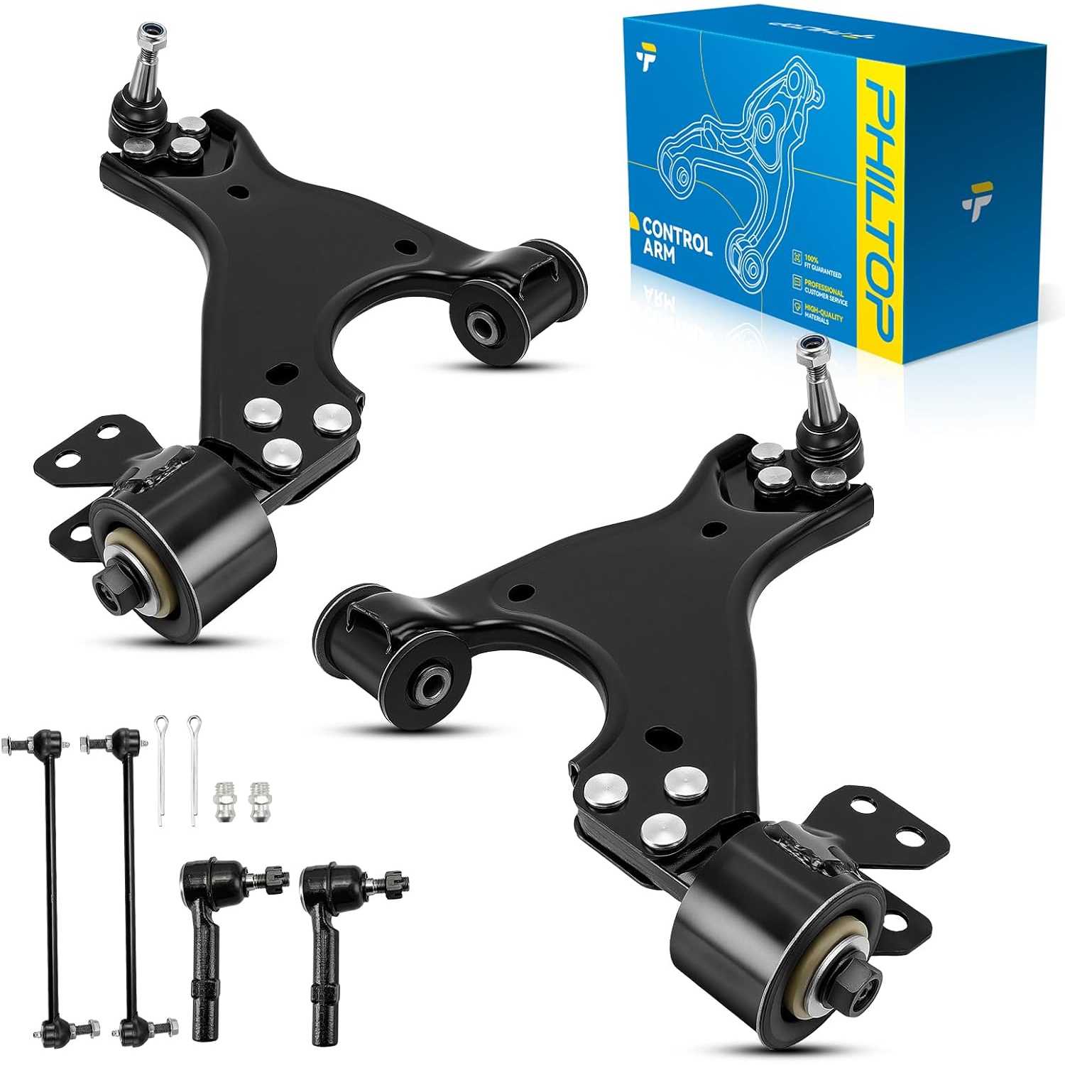 PHILTOP 6Pcs Front Lower Control Arms Fit for Traverse 2009-2017, Outlook 2007-2010, Enclave 2008-2017, Acadia 2007-2016, Acadia