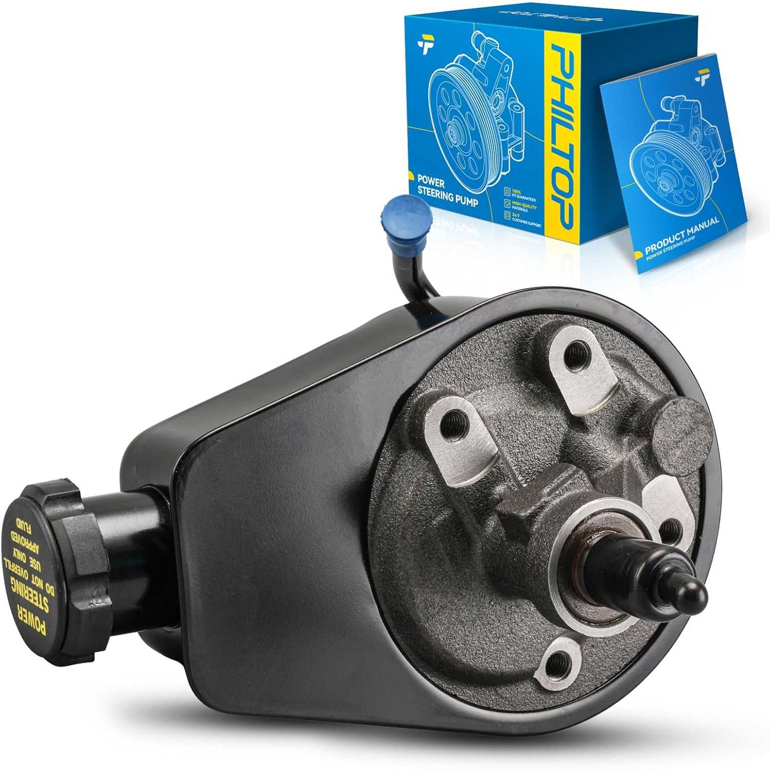PHILTOP Power Steering Pump 207832, Fit for 1988-1989 C1500/C2500/K1500/K2500 4.3/5.0/5.7L, Power Assist Pump