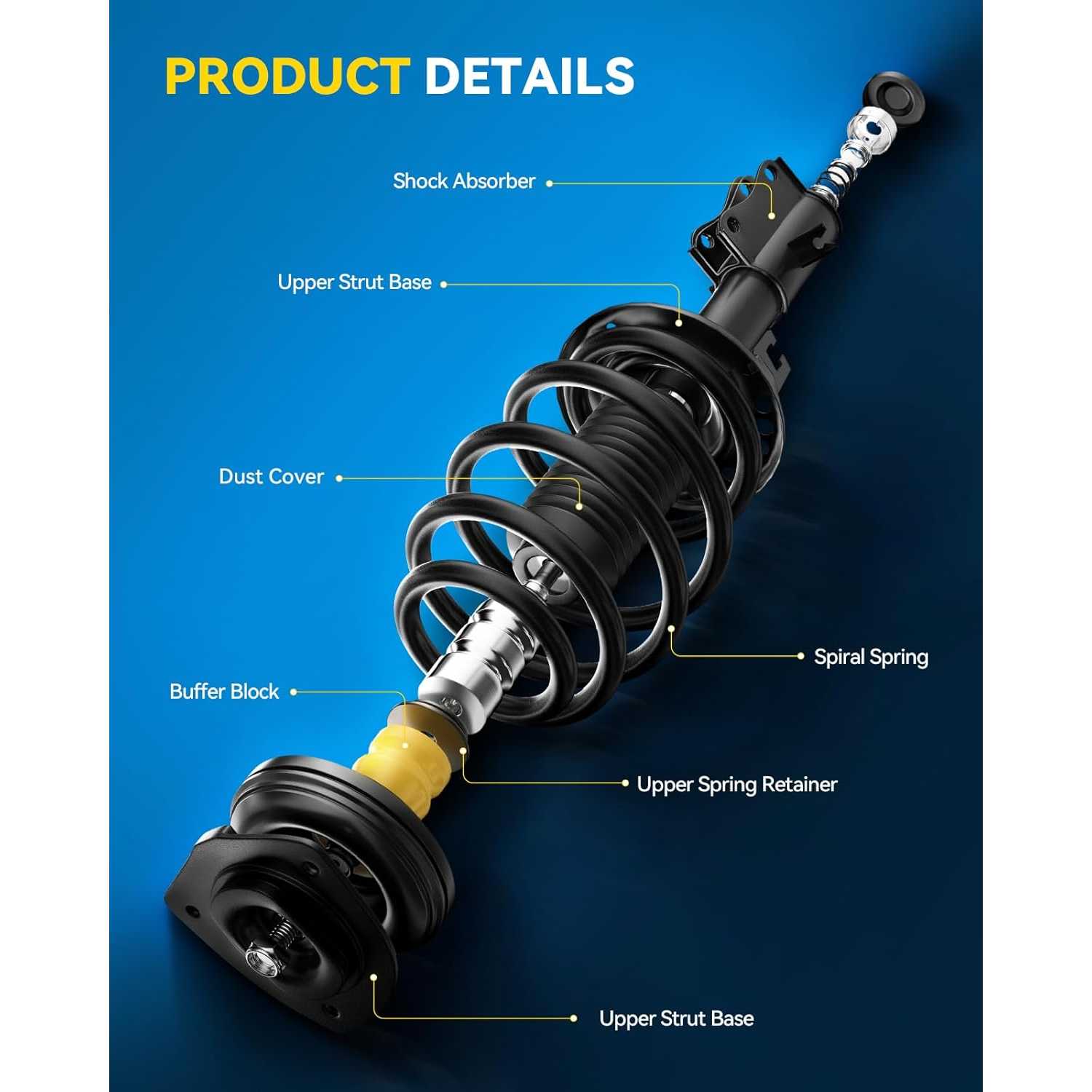 PHILTOP Rear Struts for Camry 2002-2003, ES300 2002-2003, 171492