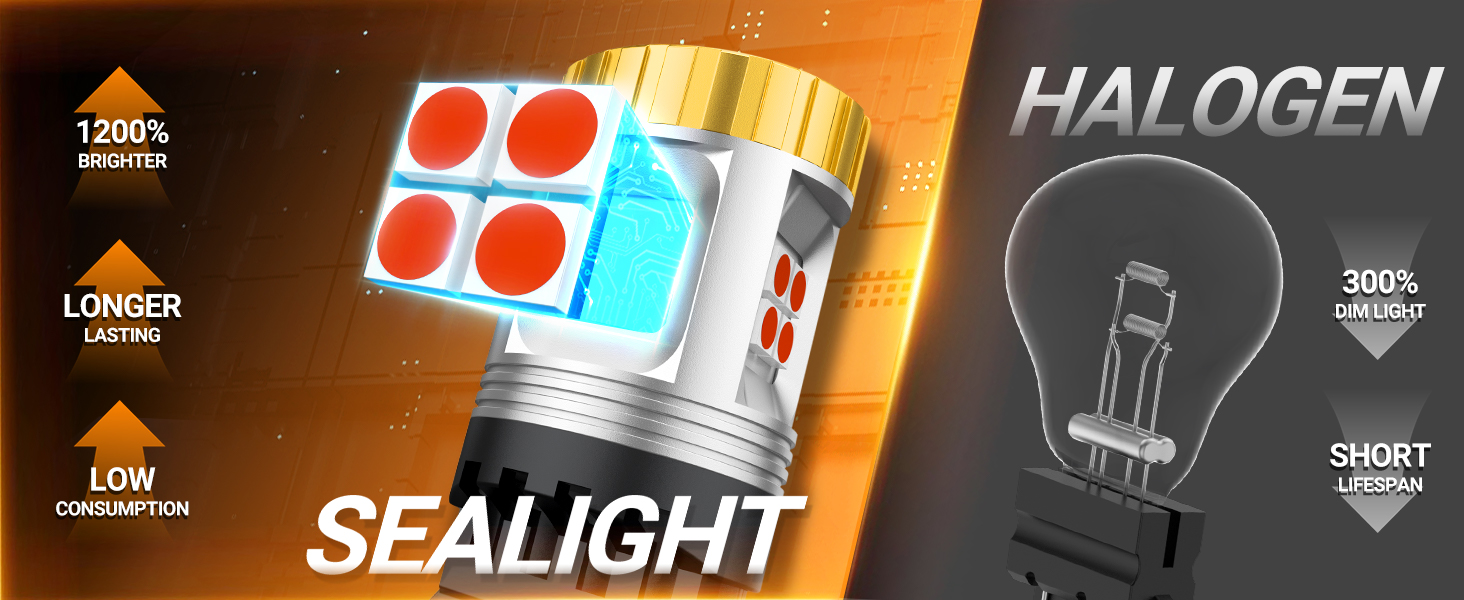 Sealight 3157 3156 3056 3057 4057 4157 LED Light Bulb Red Brake Stop Tail Packing Light