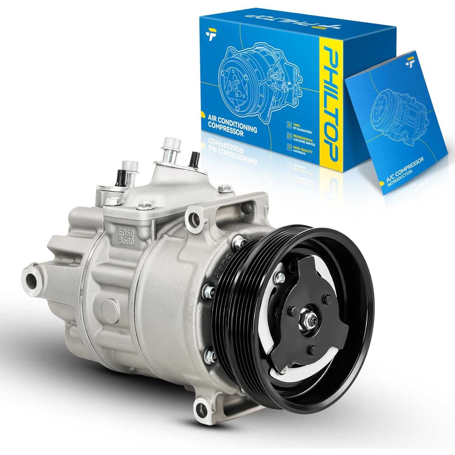PHILTOP 198567 471-7058 Air Conditioning AC Compressor for Jetta 2005-2014, Passat/Beetle 2012-2014, Beetle 2006-2010, Golf 2010