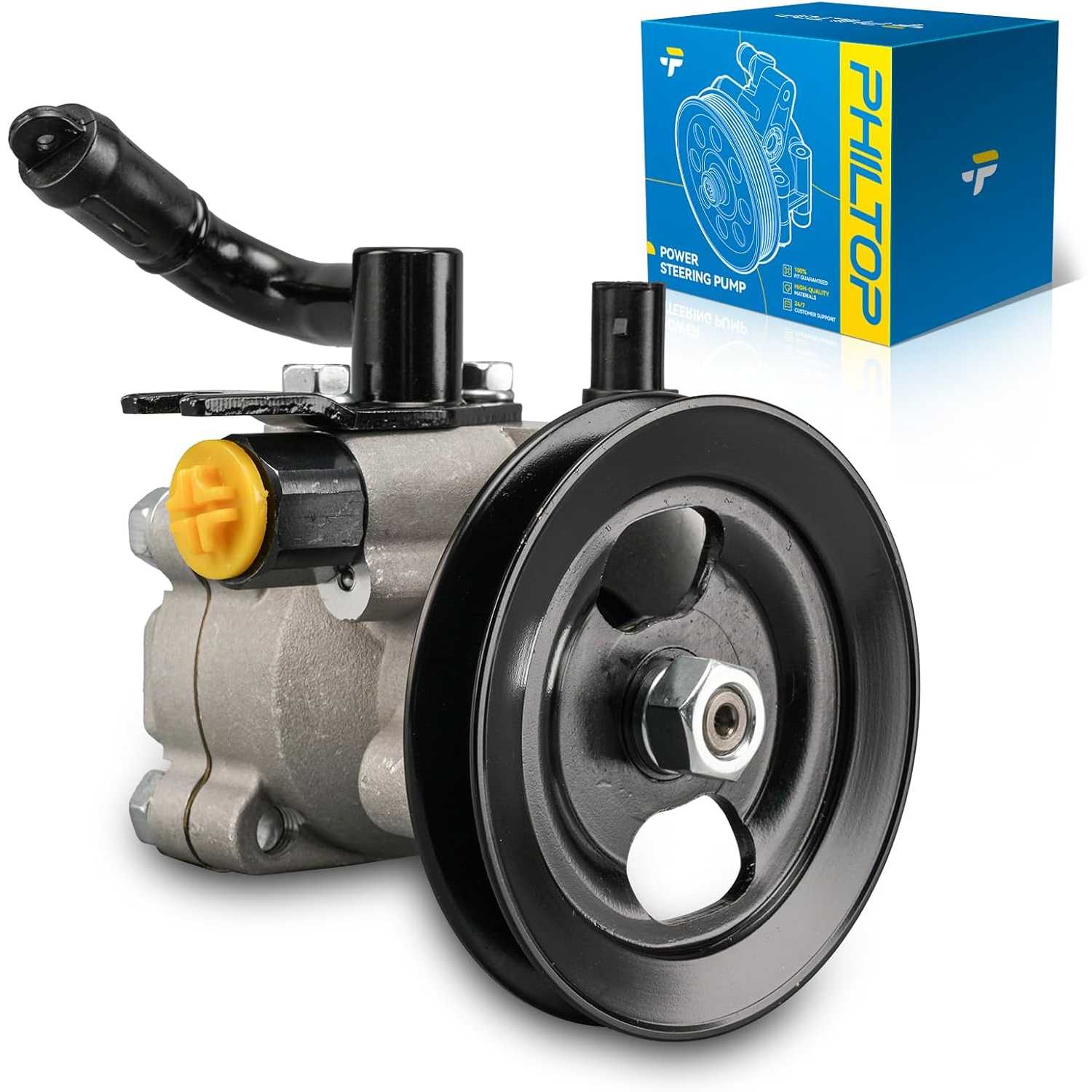 PHILTOP 964052 Power Steering Pump Pulley, Fit for 2006-2011 Rio, 2010-2011 Accent, 2006-2011 Rio5, Replace# 964052、571001E001