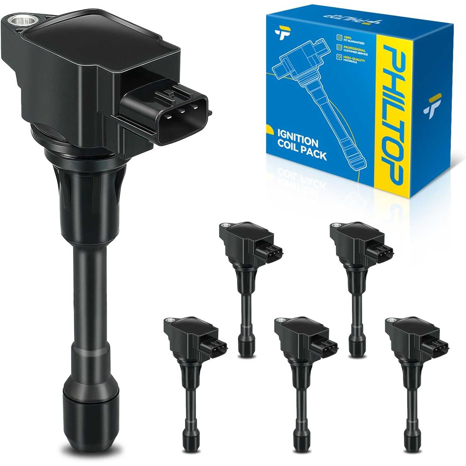 PHILTOP UF617 Ignition Coil Pack, Fits for INFINITI 2008-2013 G37, 2014-2015 Q50 3.7L, 2009-2020 370Z, 2014-2017 QX50, 2011-2013