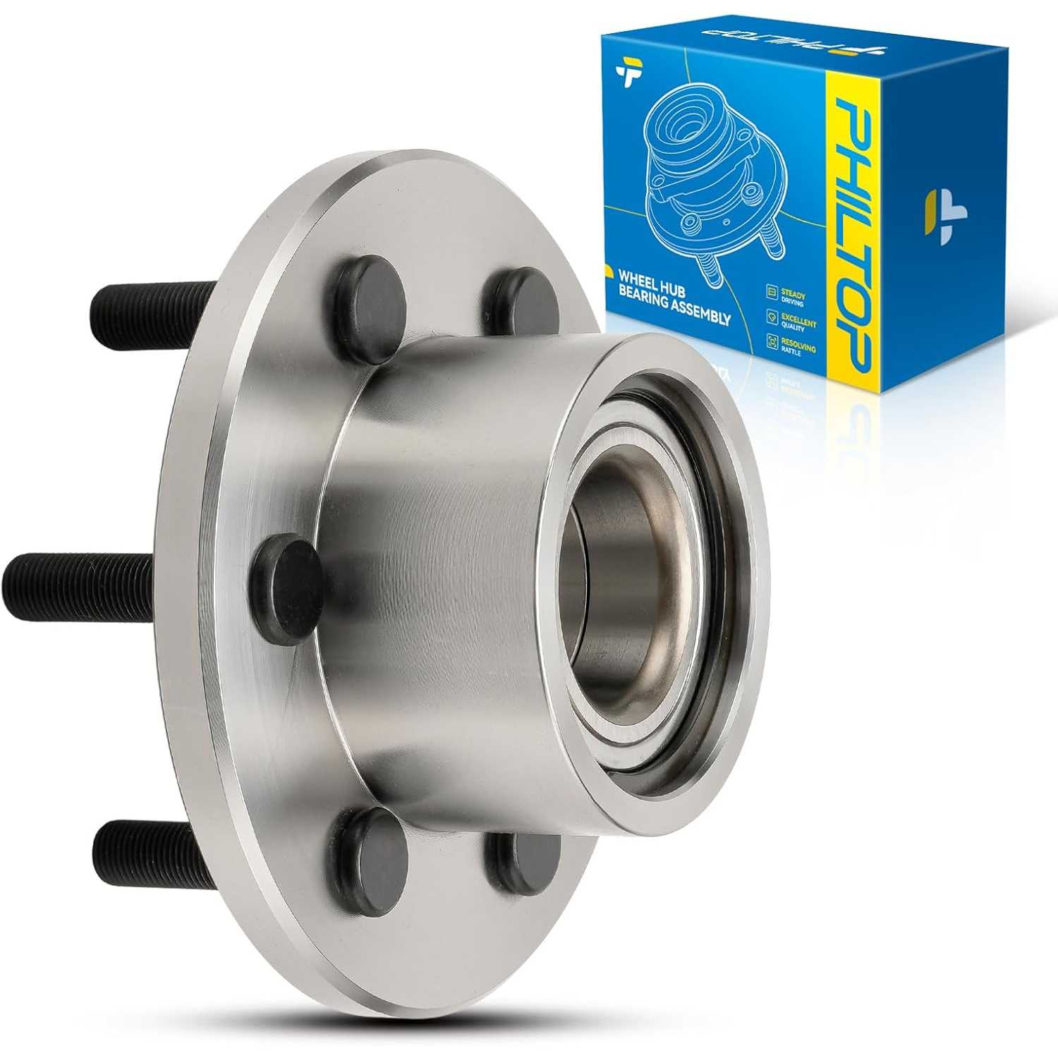 PHILTOP Front Wheel Hub Bearings for 1997-2004 Dodge Dakota RWD, 1999-2003 Dodge Durango RWD, 515032 Hub Assembly No ABS 6 Lugs