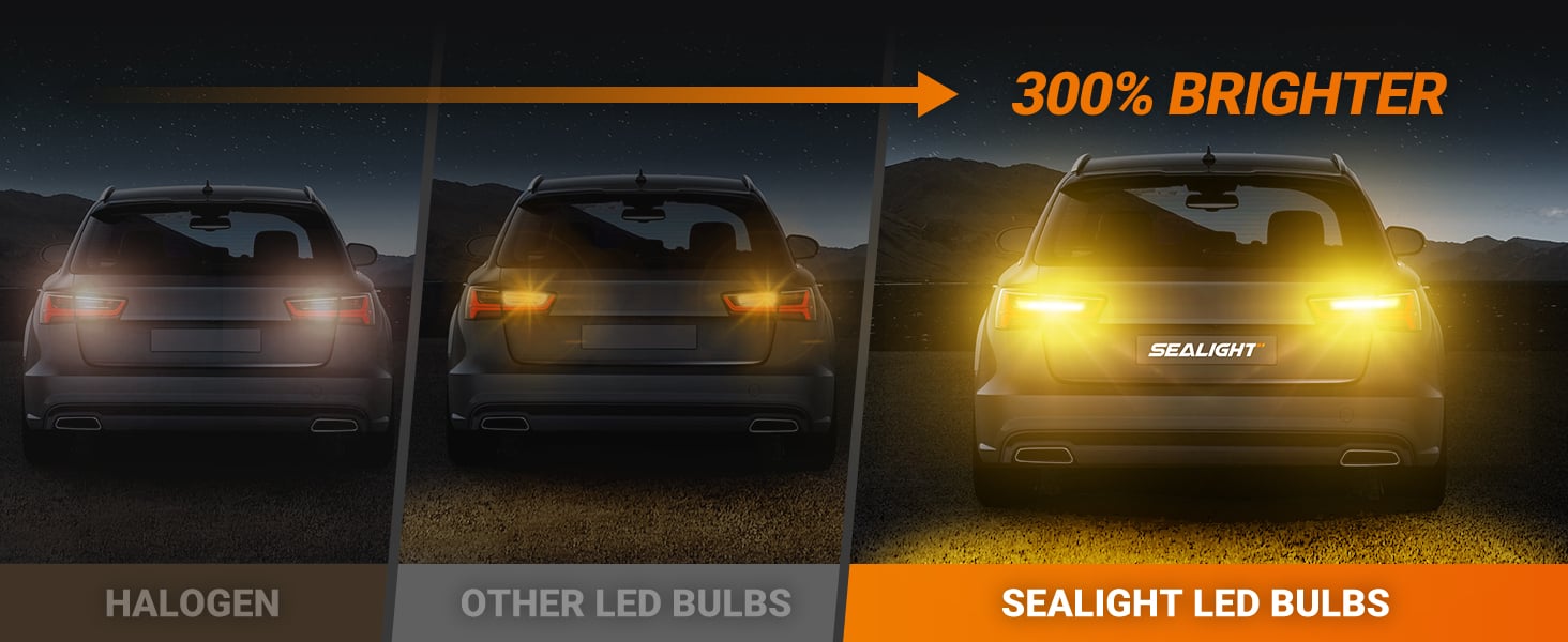 SEALIGHT 3156 3157 LED Bulb Amber Yellow Turn Signal Lights