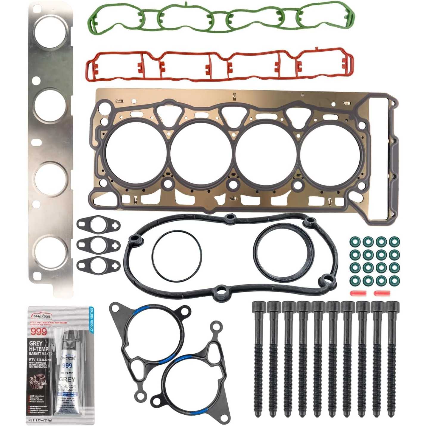 PHILTOP GST8018 Head Gasket Set, Compatible with 2009-2012 TIG-UAN, 2009-2012 A4 Quattro, 2008-2012 GTI, 2009-2012 CC, 2009-2012