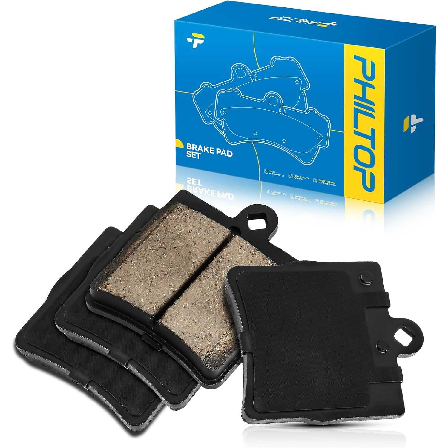 PHILTOP Ceramic Rear Brake Pads For Mercedes-Benz C230 1999-2000 2002-2007, 4 Pcs replace # D779