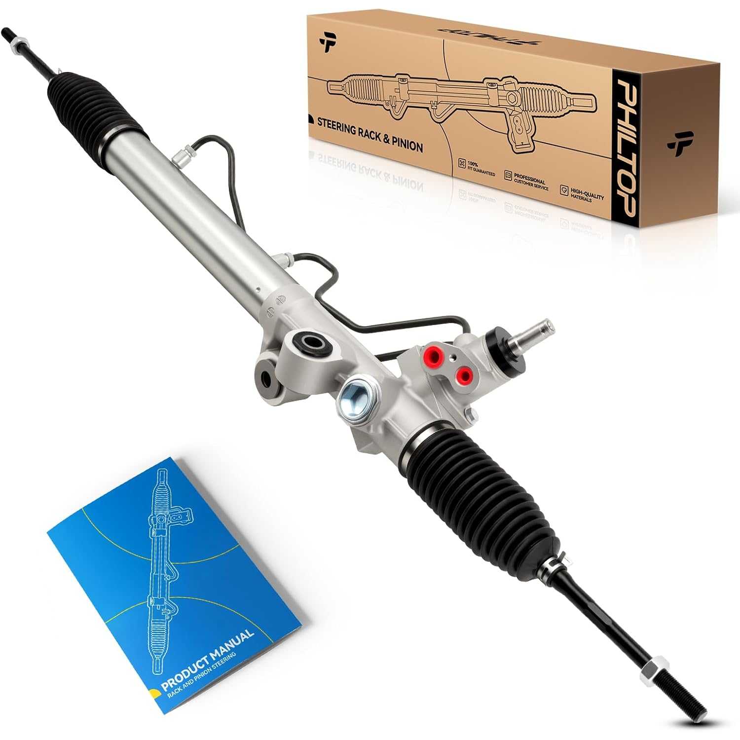 PHILTOP Power Steering Rack and Pinion Compatible with Hummer H3 2006 2007 2008 All Models, Hydraulic Rack and Pinion Replace 22