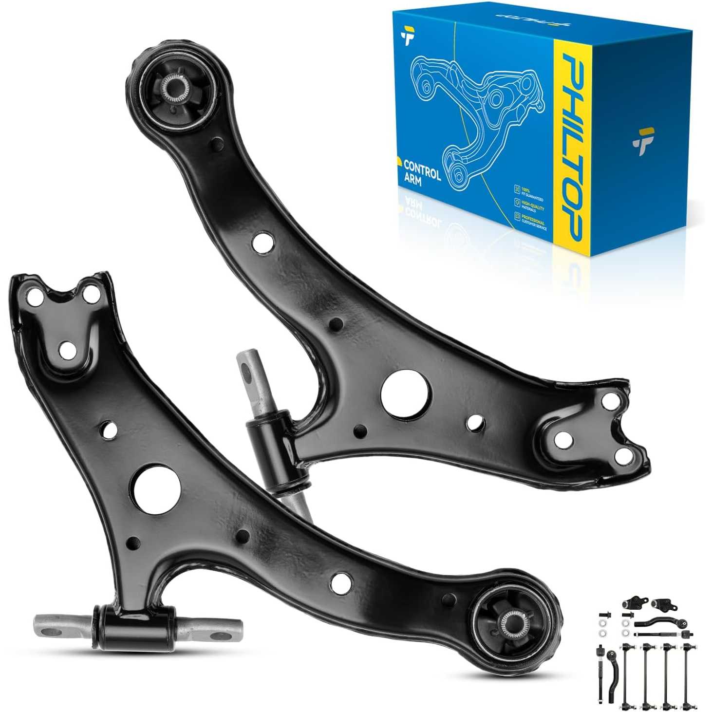 PHILTOP Set of 12 Front Lower Control Arm Ball Joint Tie Rod End Link Rear Sway Bar End Links,Compatible with Toyota Camry 2007