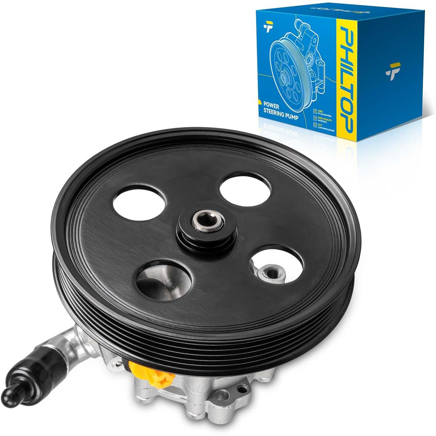 PHILTOP 201001 Power Steering Pump Pulley, Fit for 2007-2011 Wrangler, Replace# 201001、52059899AE