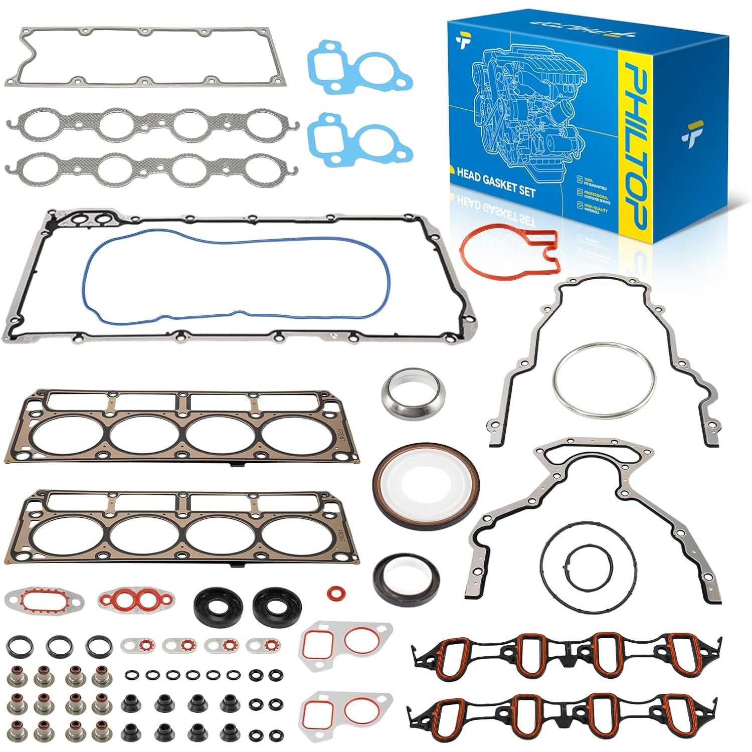PHILTOP MLS Full Engine Cylinder Head Gasket Set for Chevy Silverado 1500 Tahoe Suburban 1500 Avalanche Express, GMC Sierra 1500