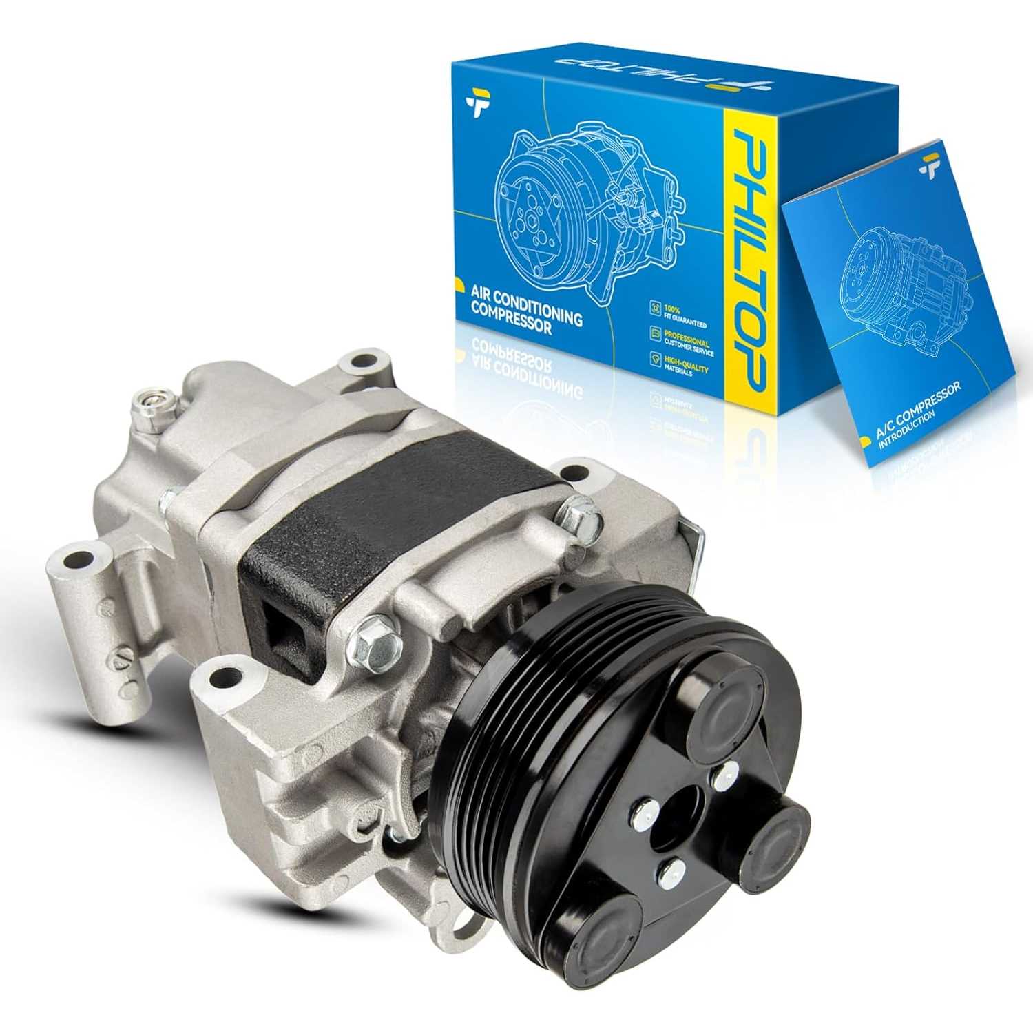 PHILTOP 58463 57460 AC Compressor for Ma-z-da 3 2004-2006 2008-2009, Ma-z-da 5 2006-2010, Ma-z-da 3 2007 2.0L, Ma-z-da 3 2007 2.