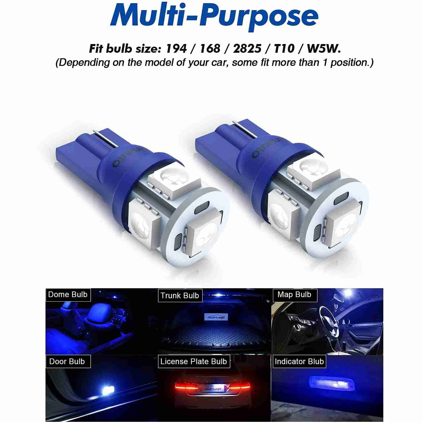 2 AMPOULES LED T10 W5W XENLED 6000K Blanc 12V - Angle 360° - Lampes De