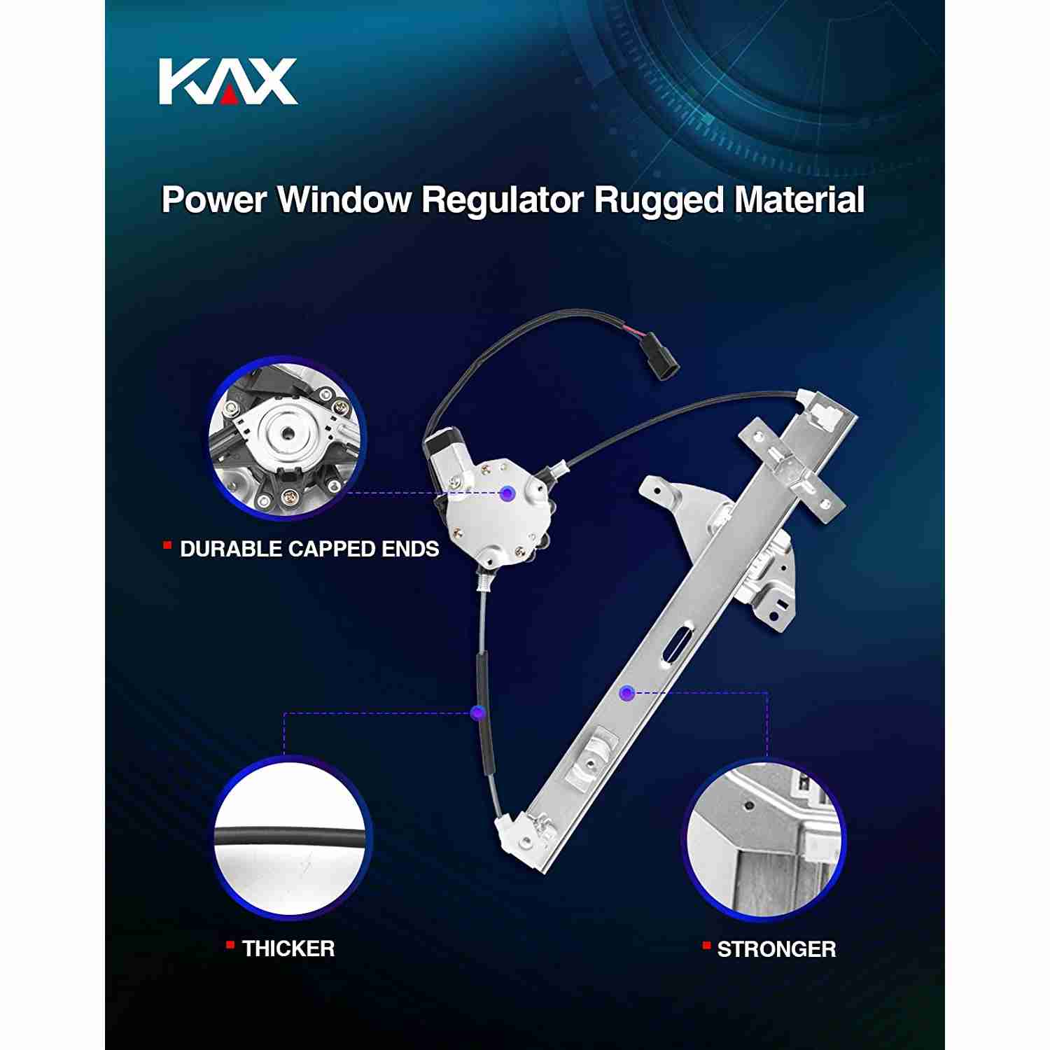 KAX® Front Right Passenger Side Power Window Regulator with Motor for 2008 Chevrolet Impala 2