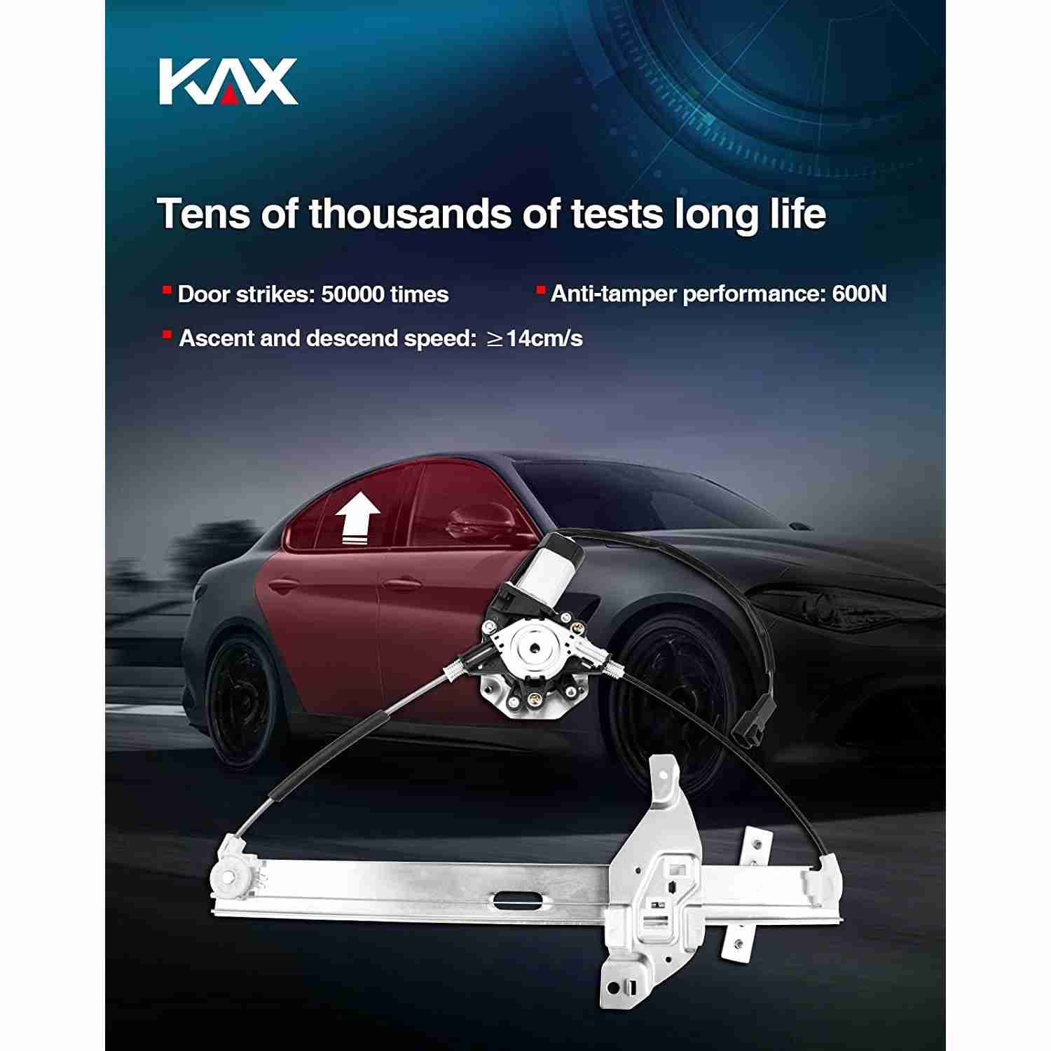 KAX® Front Right Passenger Side Power Window Regulator with Motor for 2008 Chevrolet Impala 4