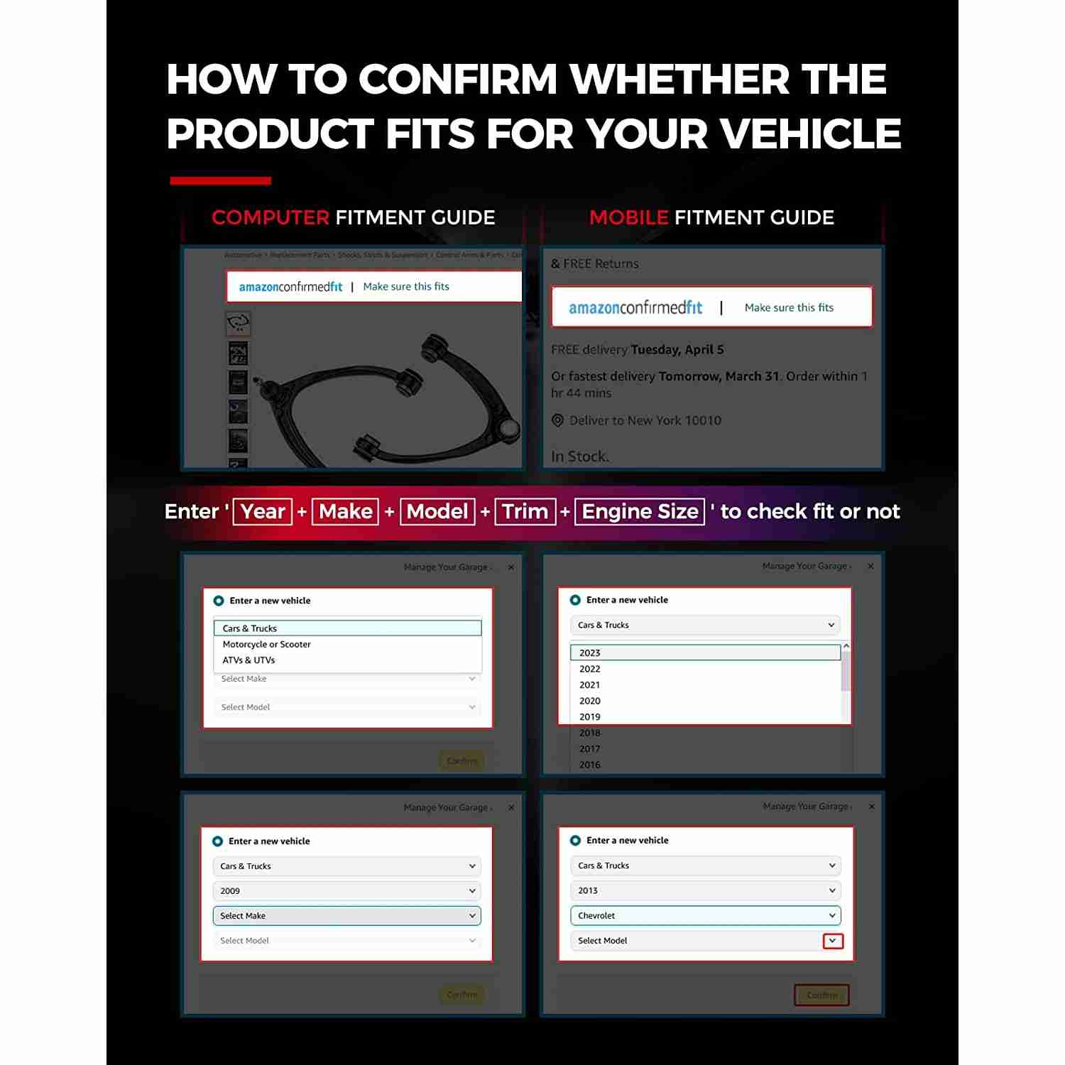 KAX® 2007-2017 Expedition(More Available) Front Left Upper Control Arm with Ball Joint 1pc 6