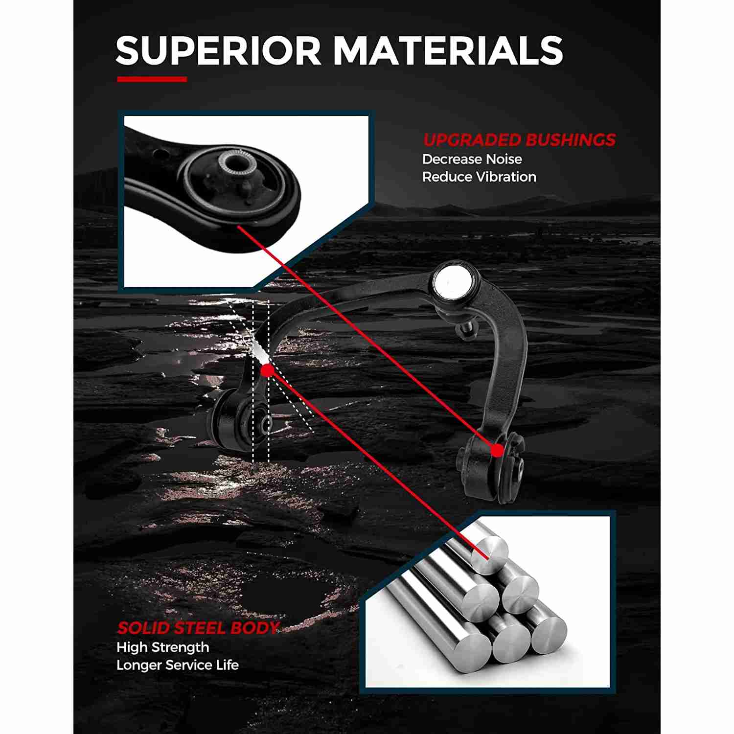 KAX® 2007-2017 Expedition(More Available) Front Left Upper Control Arm with Ball Joint 1pc 4