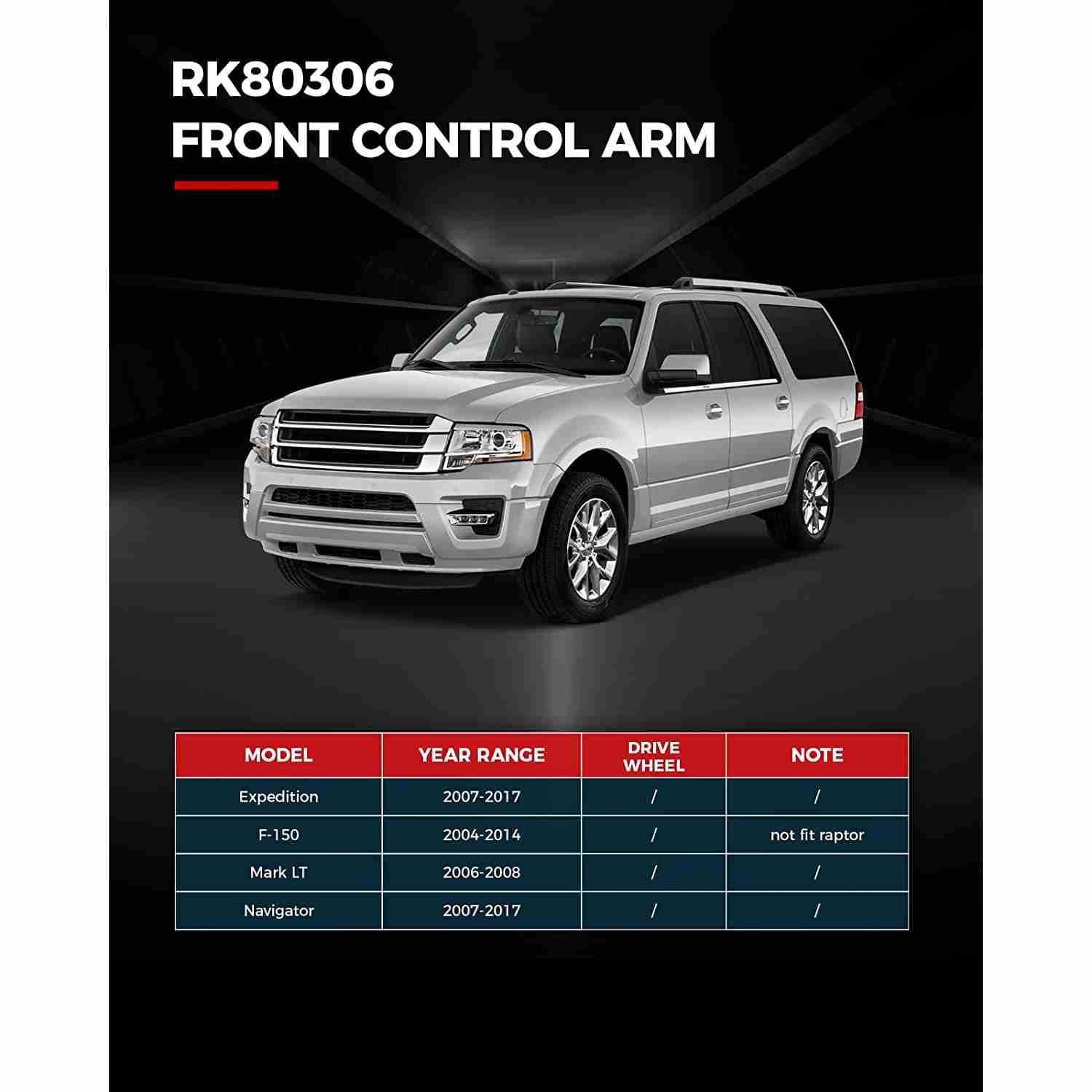 KAX® 2007-2017 Expedition(More Available) Front Left Upper Control Arm with Ball Joint 1pc 1