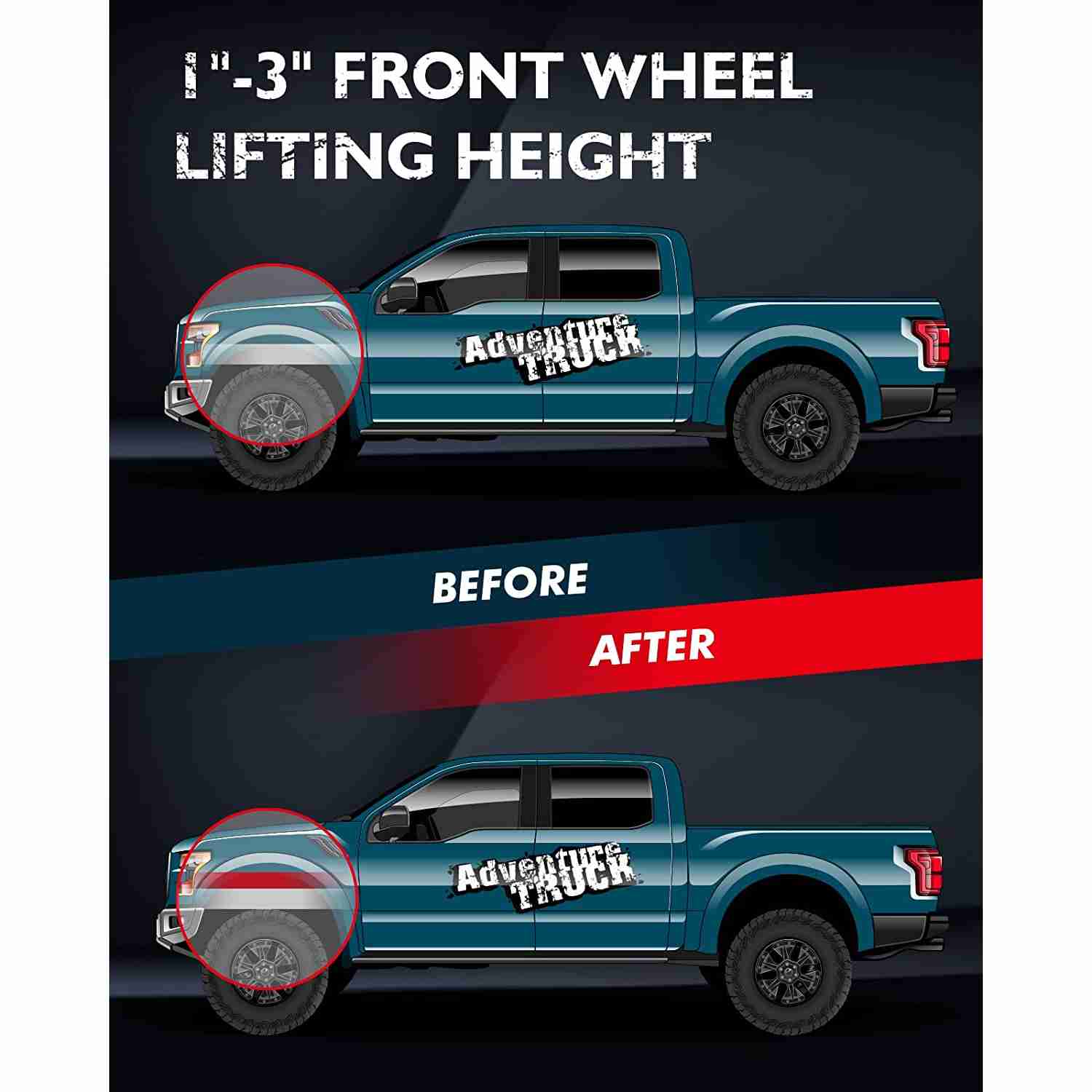 KAX® 1988-2006 Silverado 1"-3" Front Leveling Lift Kit 1