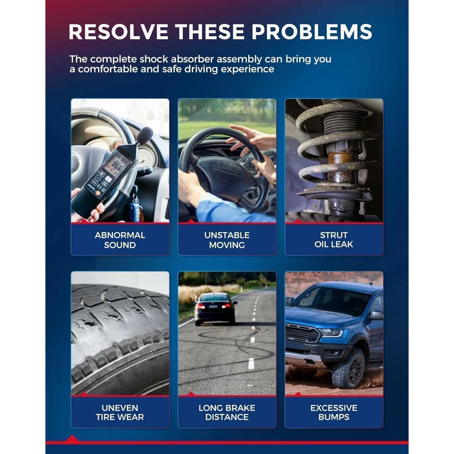 KAX® 1995-2004 Toyota Tacoma Front Coil Spring Complete Struts Shocks Assembly 6