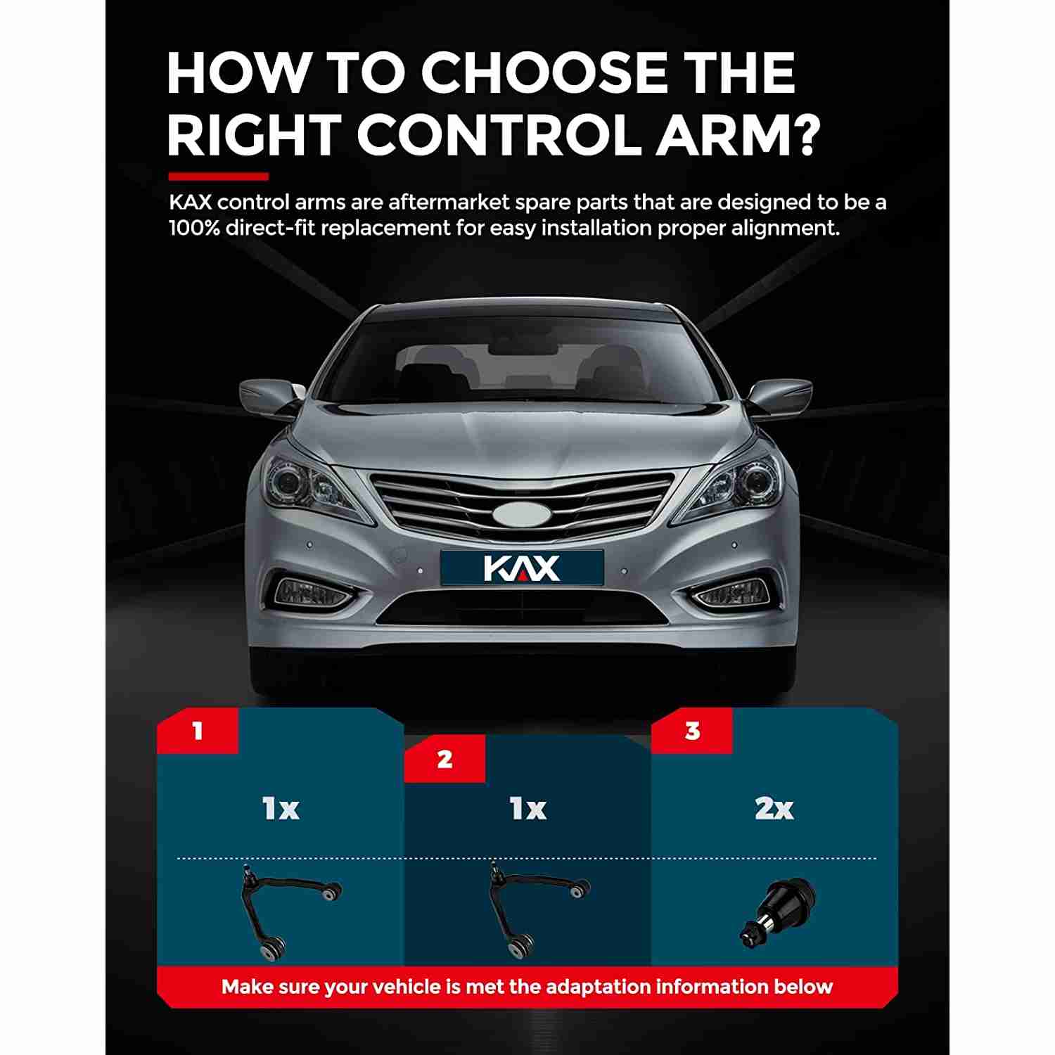 KAX® 1999-2006  Chevy Silverado 1500(More Available) Front Upper Control Arm Kit 4pcs 1