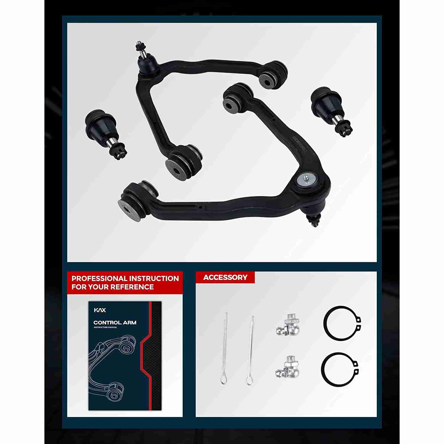 KAX® 1999-2006  Chevy Silverado 1500(More Available) Front Upper Control Arm Kit 4pcs 2