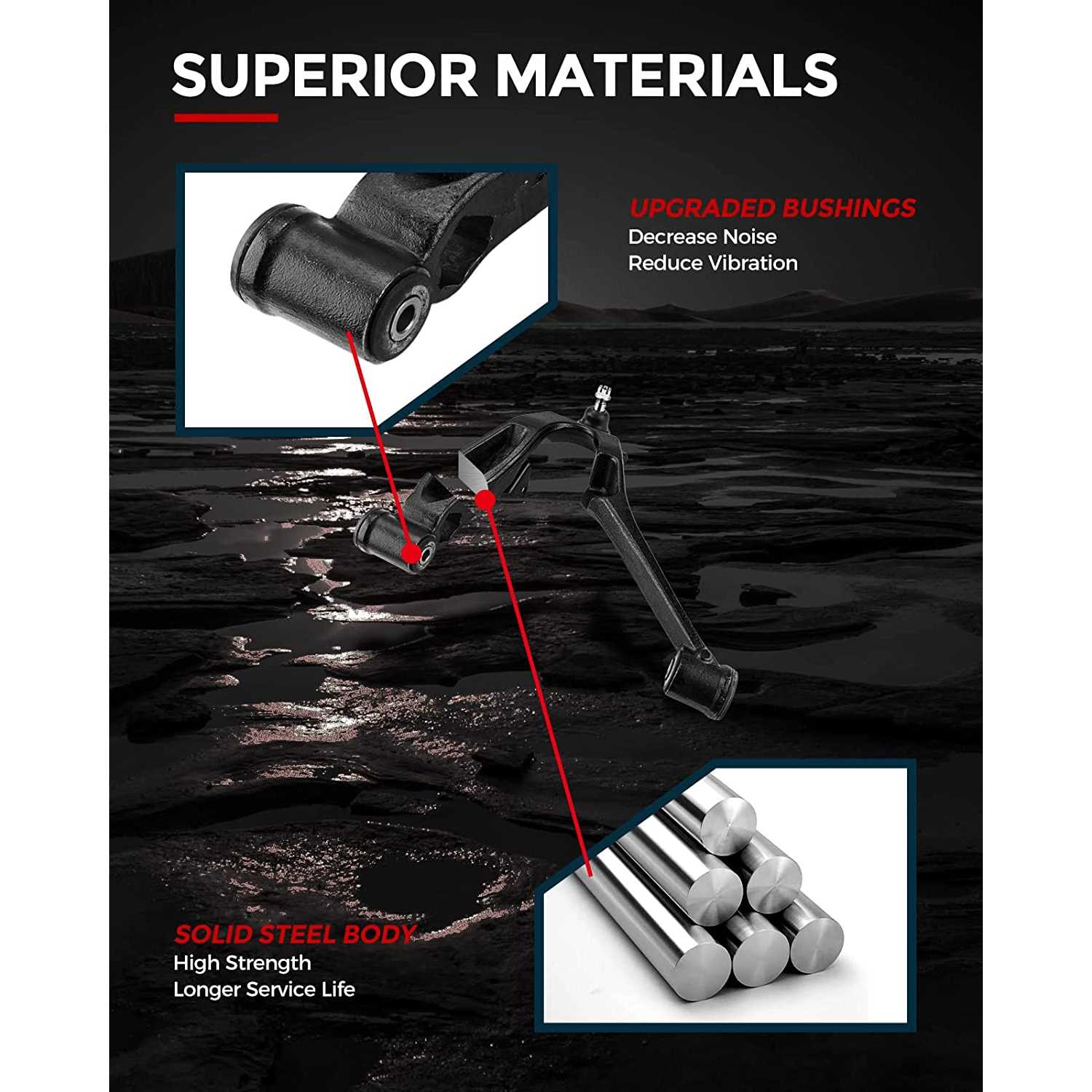 2001-2010 Silverado 2500 HD/1500/3500 HD Front Lower Control Arm with Ball Joint | KAX® 5
