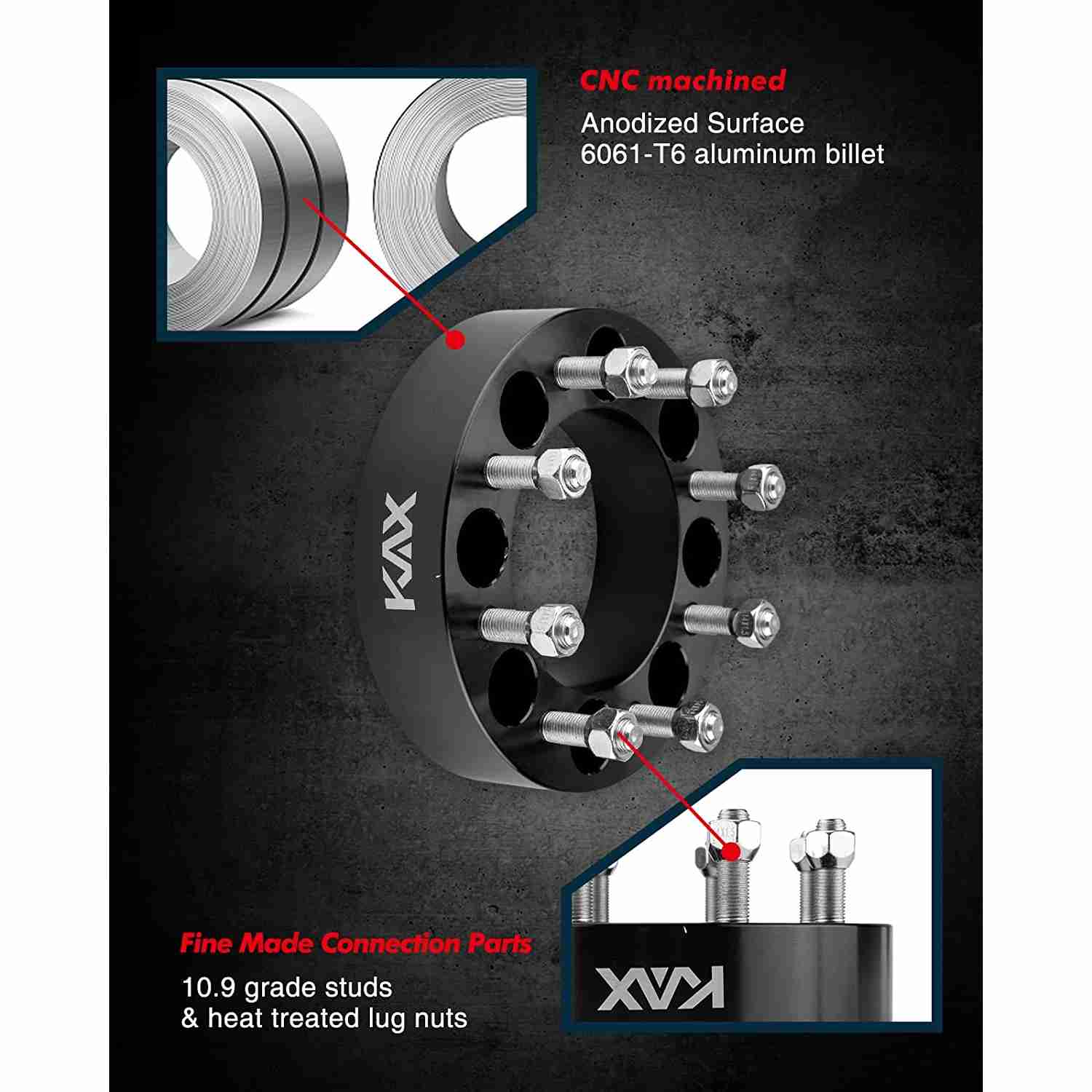 Suncent® 8x6.5" Wheel Spacers 2" 126.15mm M14X1.5 2Pcs 1