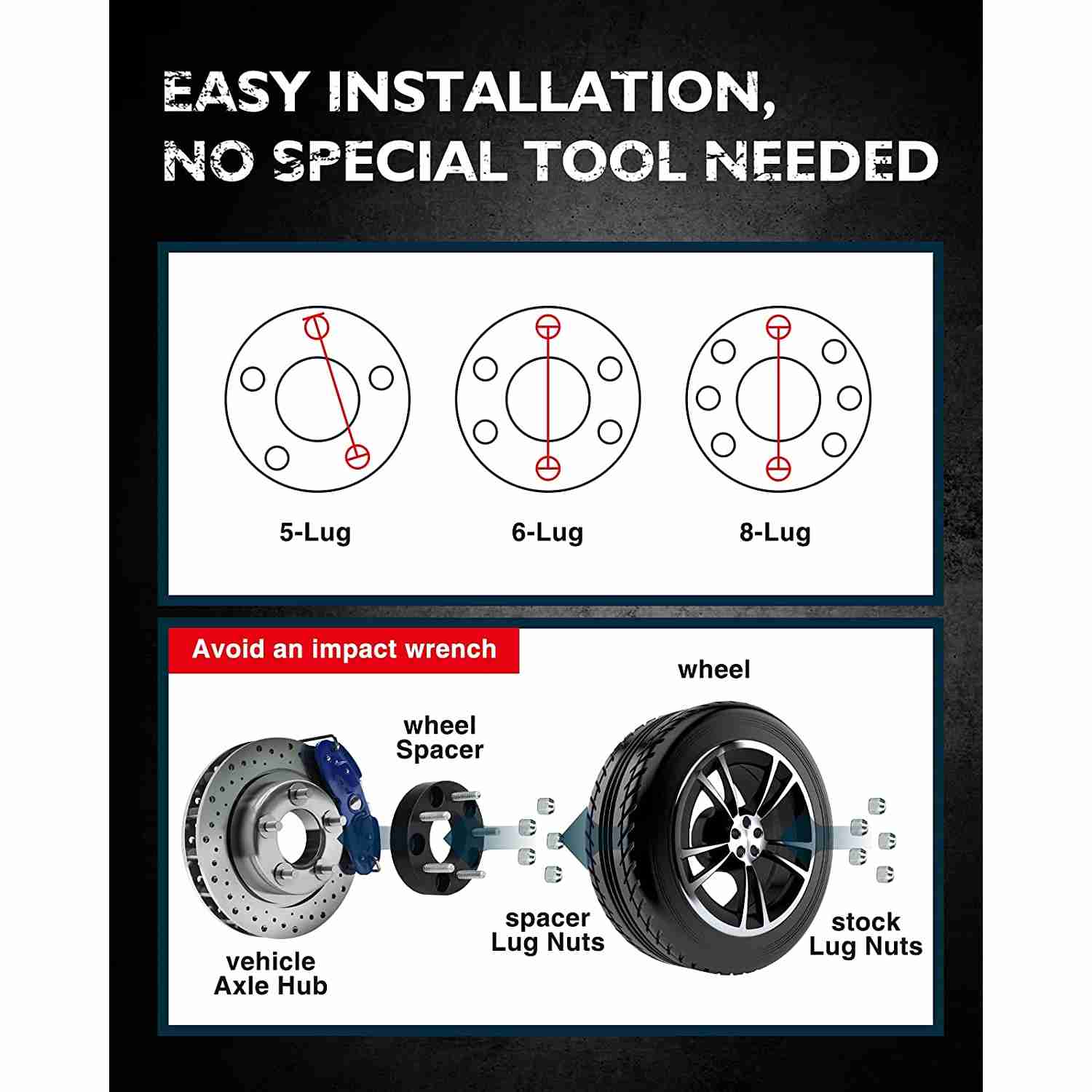 KAX® 1" 4x100mm Hub Centric Wheel Spacers 54.1mm M12X1.5 2PCS for 1996 Mazda Miata 7